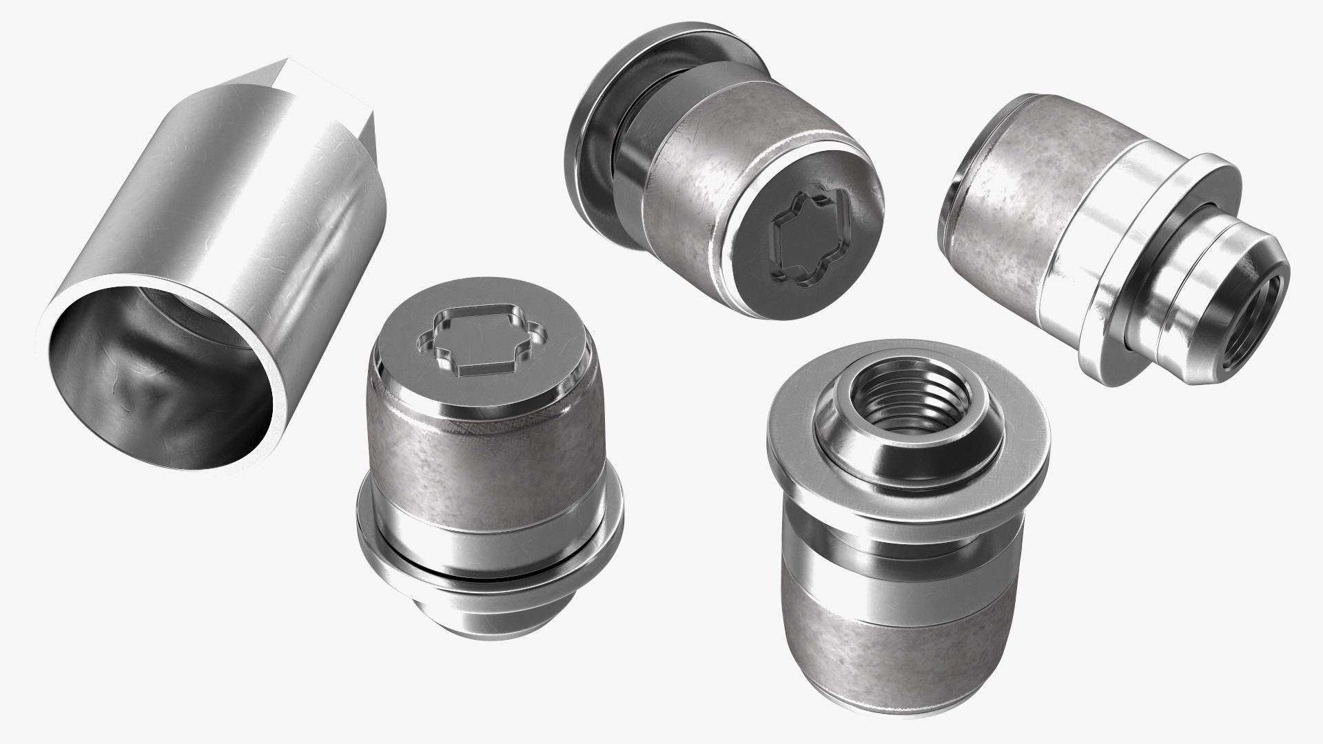 Alloy Wheel Lock with Key Set 3D model