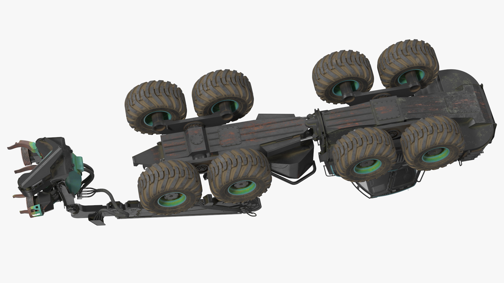 3D Forestry Harvester Dirty Rigged