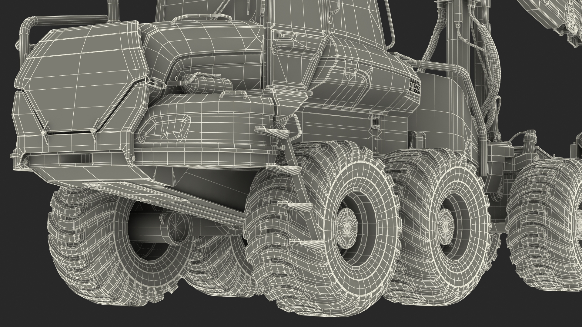 3D Forestry Harvester Dirty Rigged