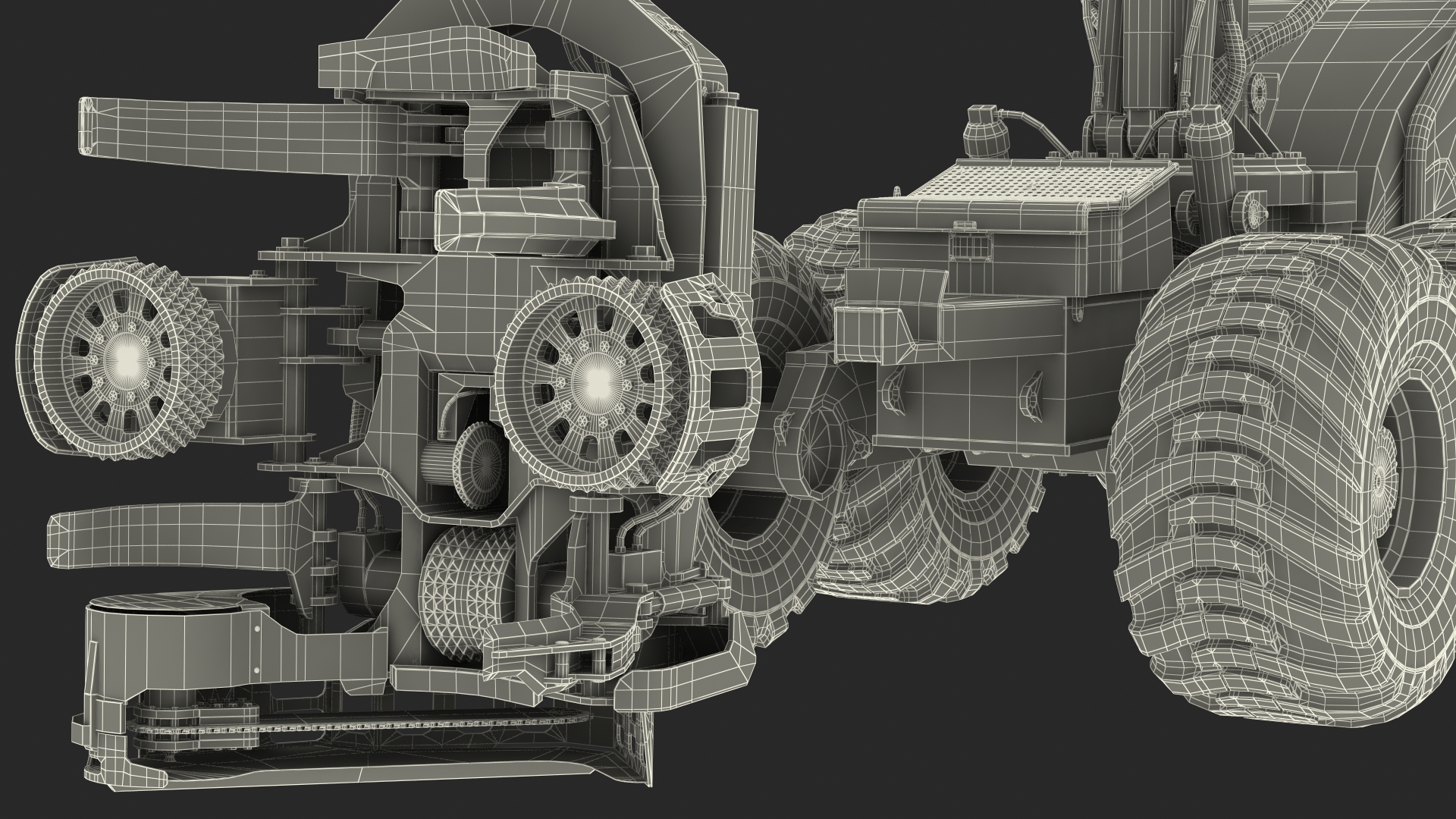 3D Forestry Harvester Dirty Rigged