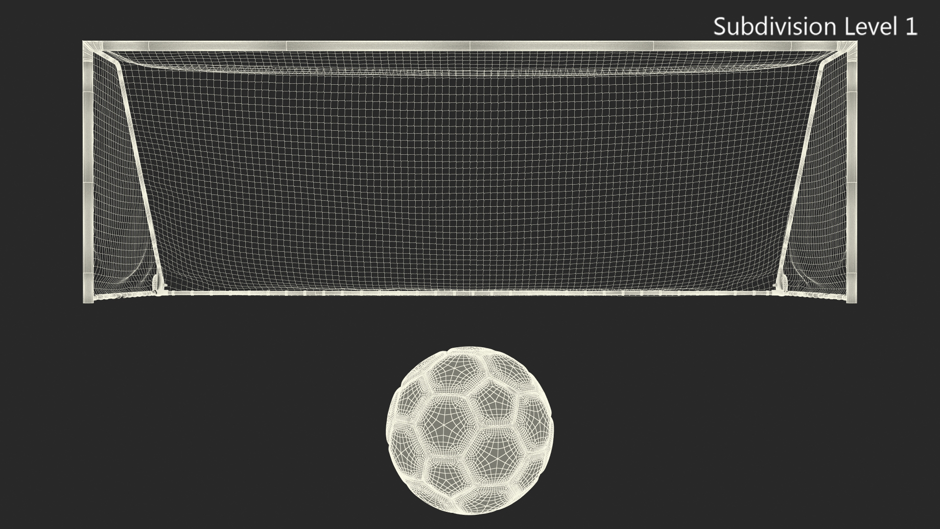 3D Animated Soccer Ball Flies into Corner of the Goal Slowmotion