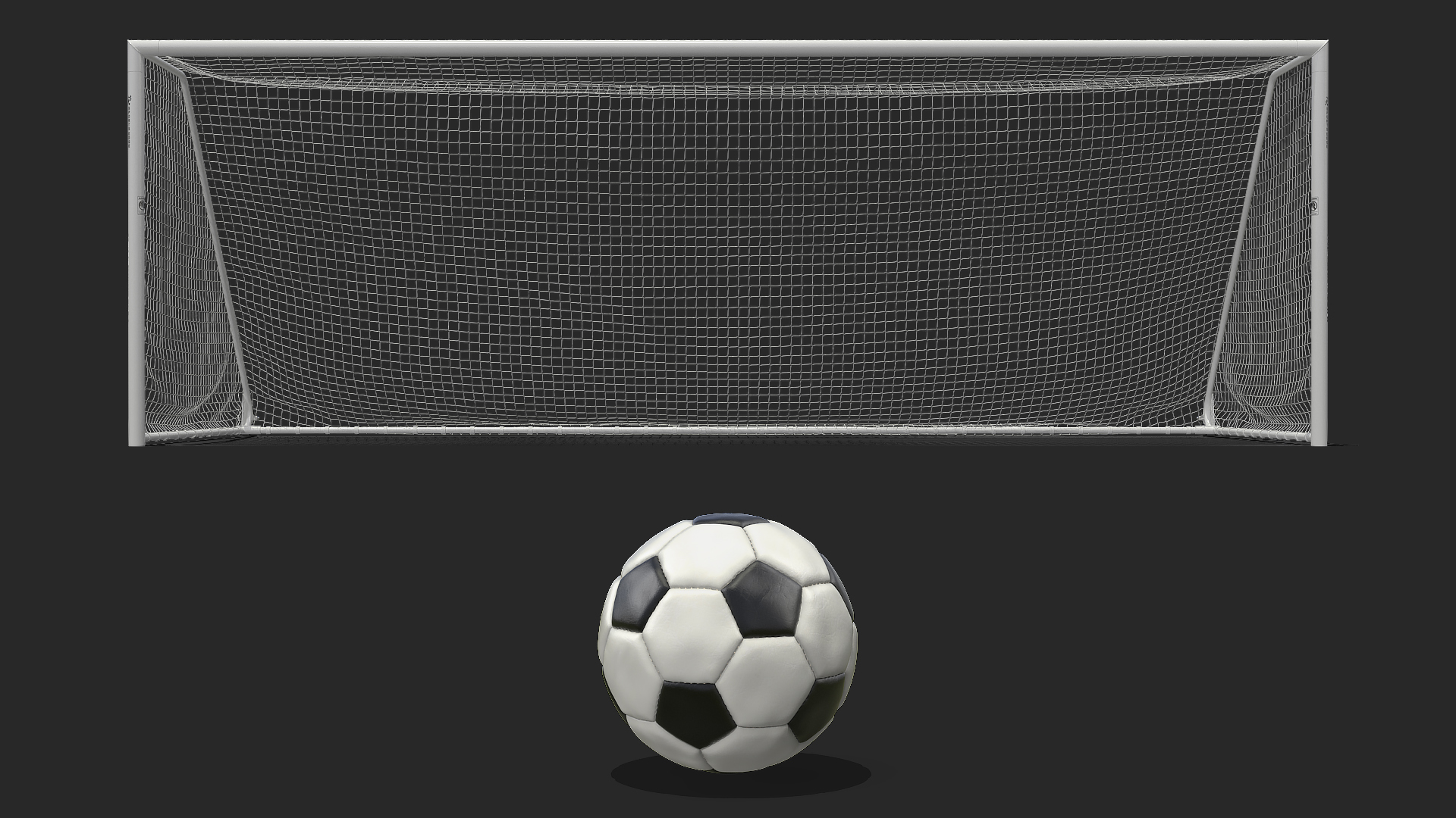 3D Animated Soccer Ball Flies into Corner of the Goal Slowmotion