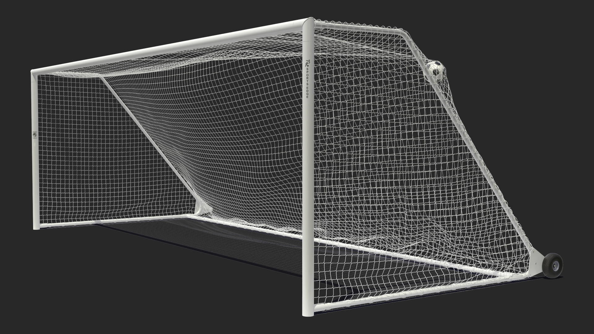 3D Animated Soccer Ball Flies into Corner of the Goal Slowmotion