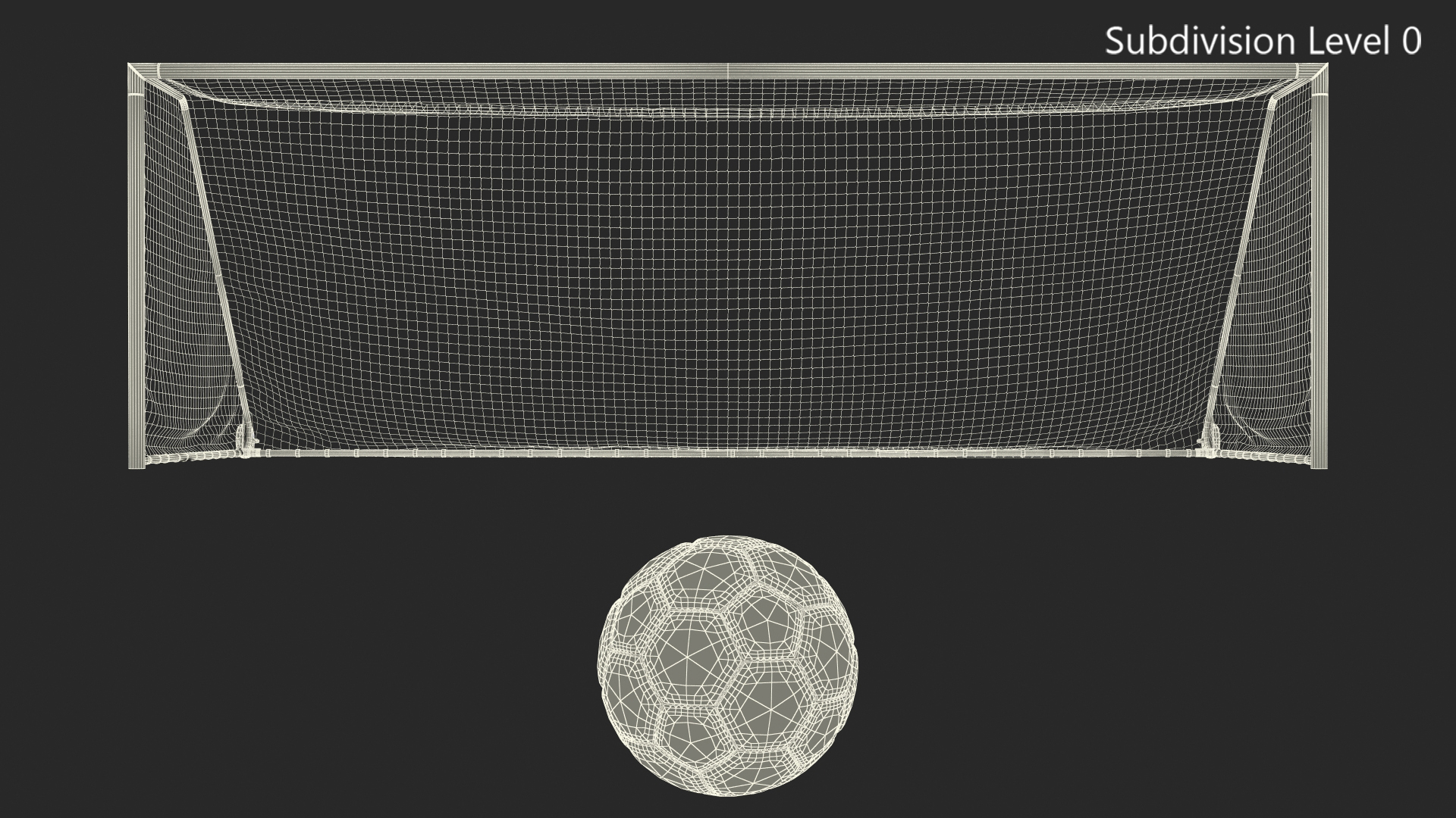 3D Animated Soccer Ball Flies into Corner of the Goal Slowmotion