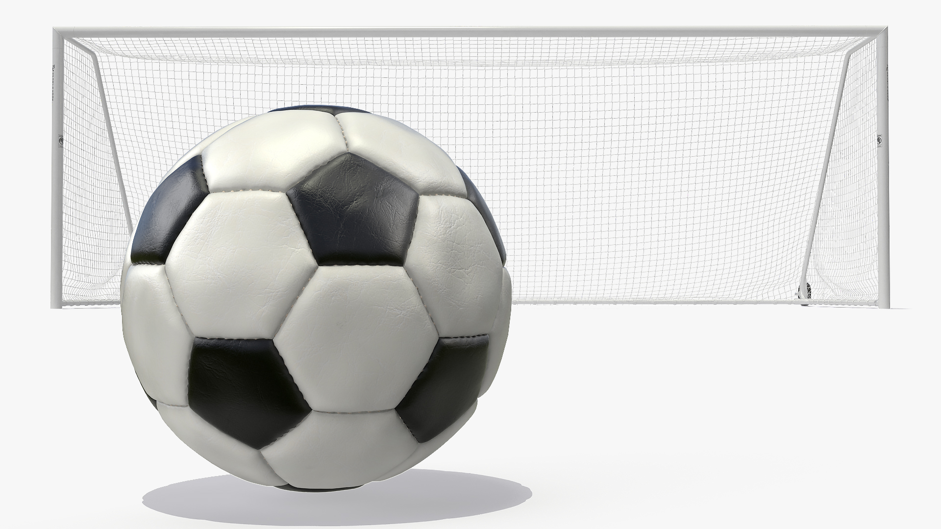 3D Animated Soccer Ball Flies into Corner of the Goal Slowmotion