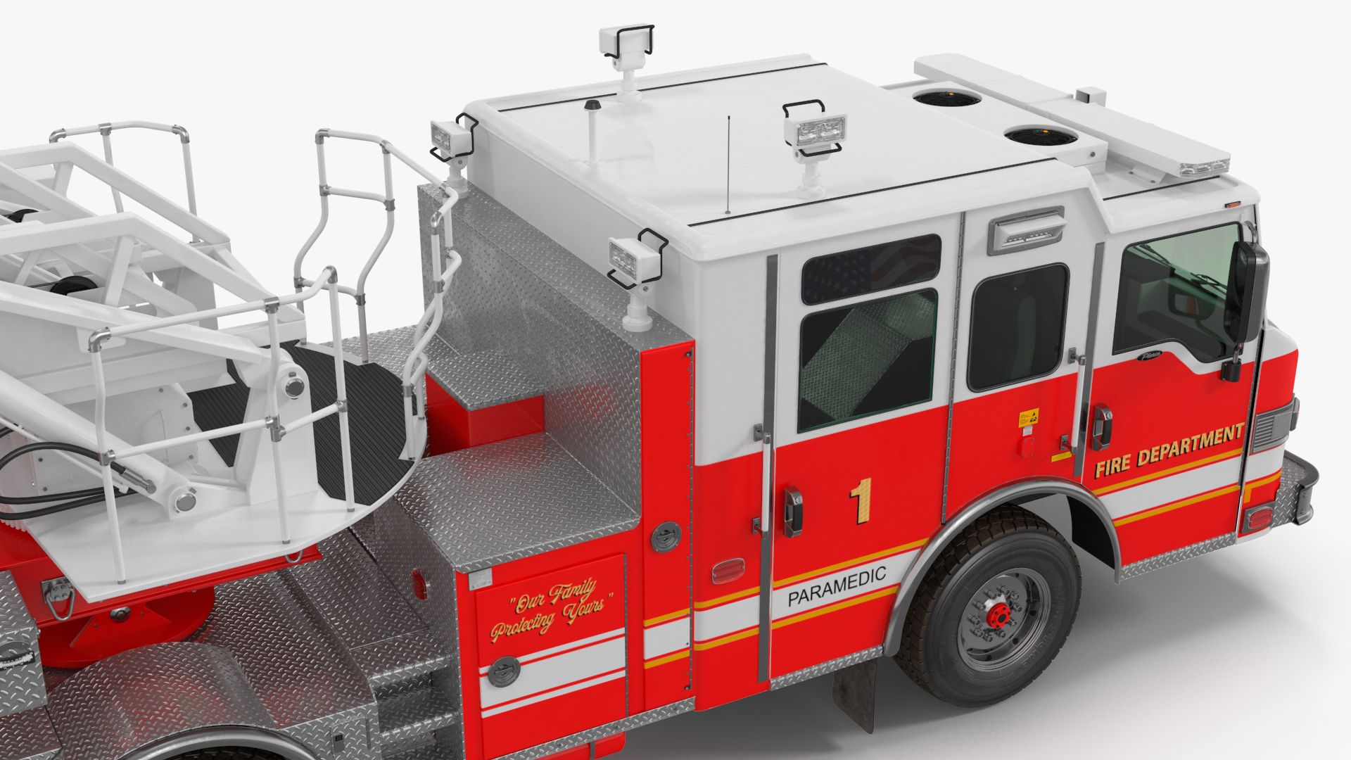 3D Velocity Ascendant Fire Truck Red model