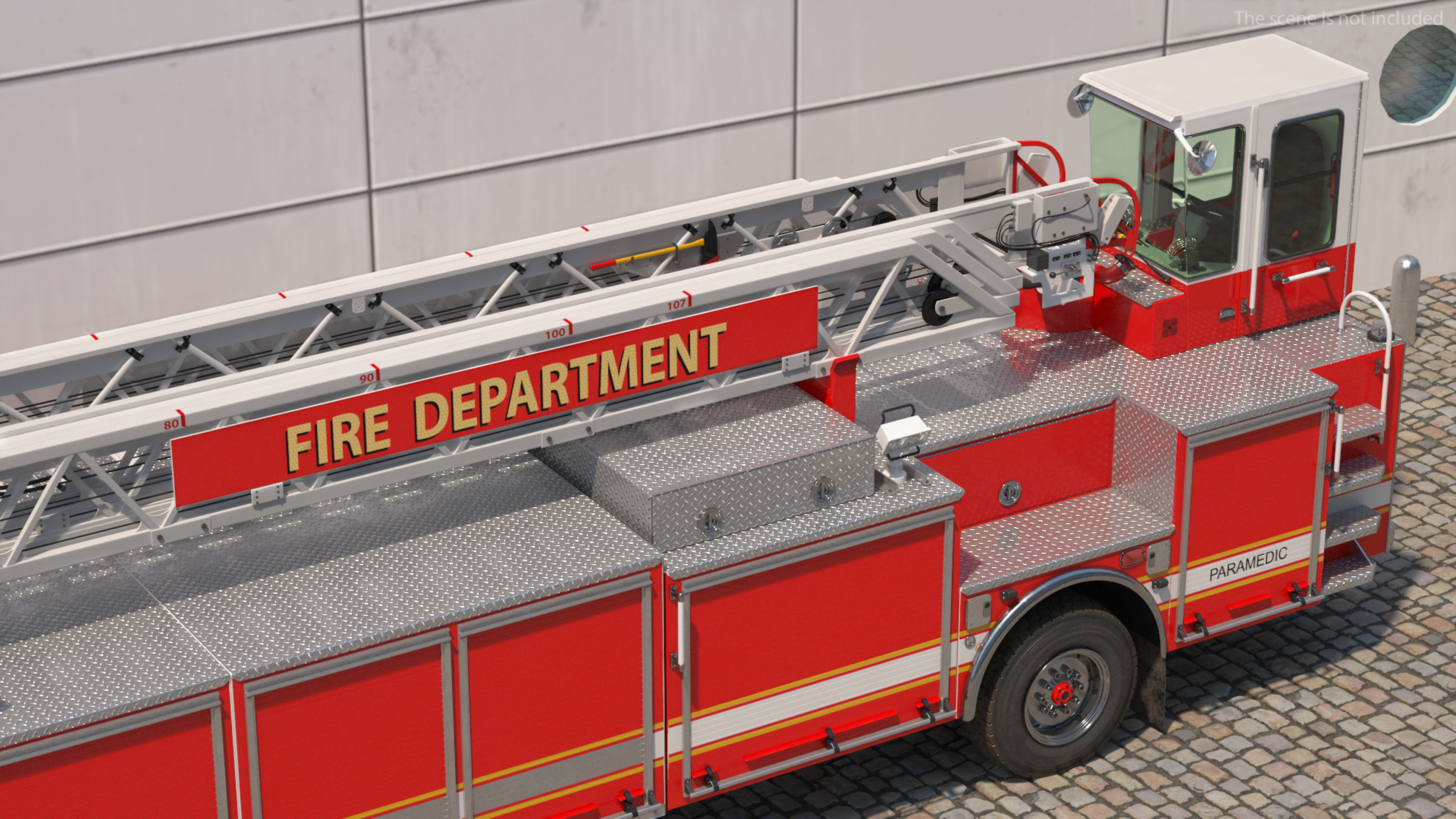 3D Velocity Ascendant Fire Truck Red model