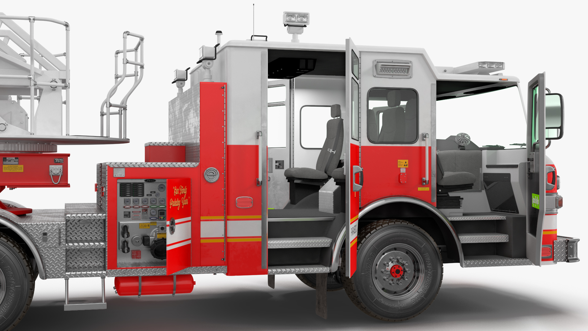 3D Velocity Ascendant Fire Truck Red model