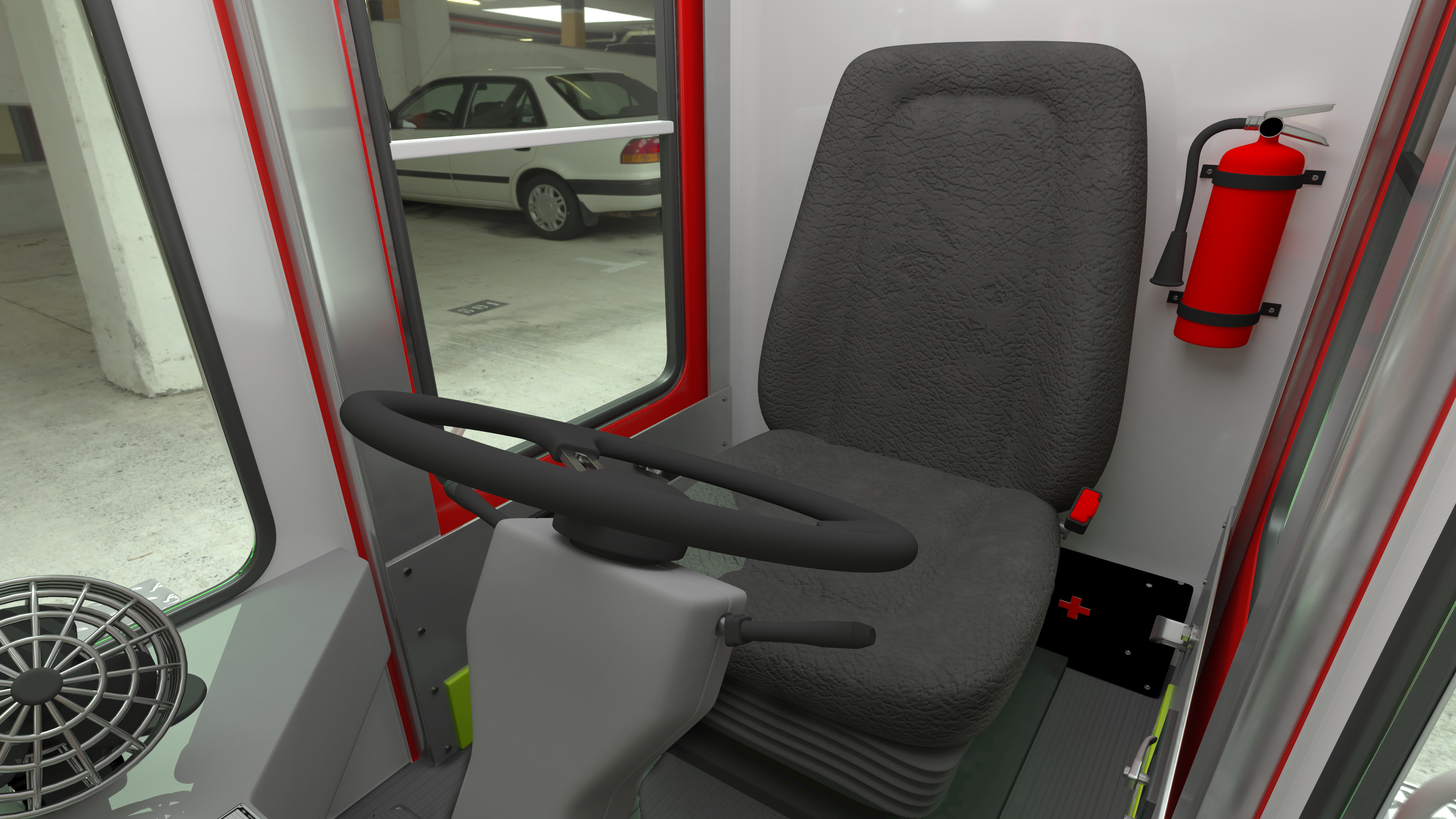 3D Velocity Ascendant Fire Truck Red model