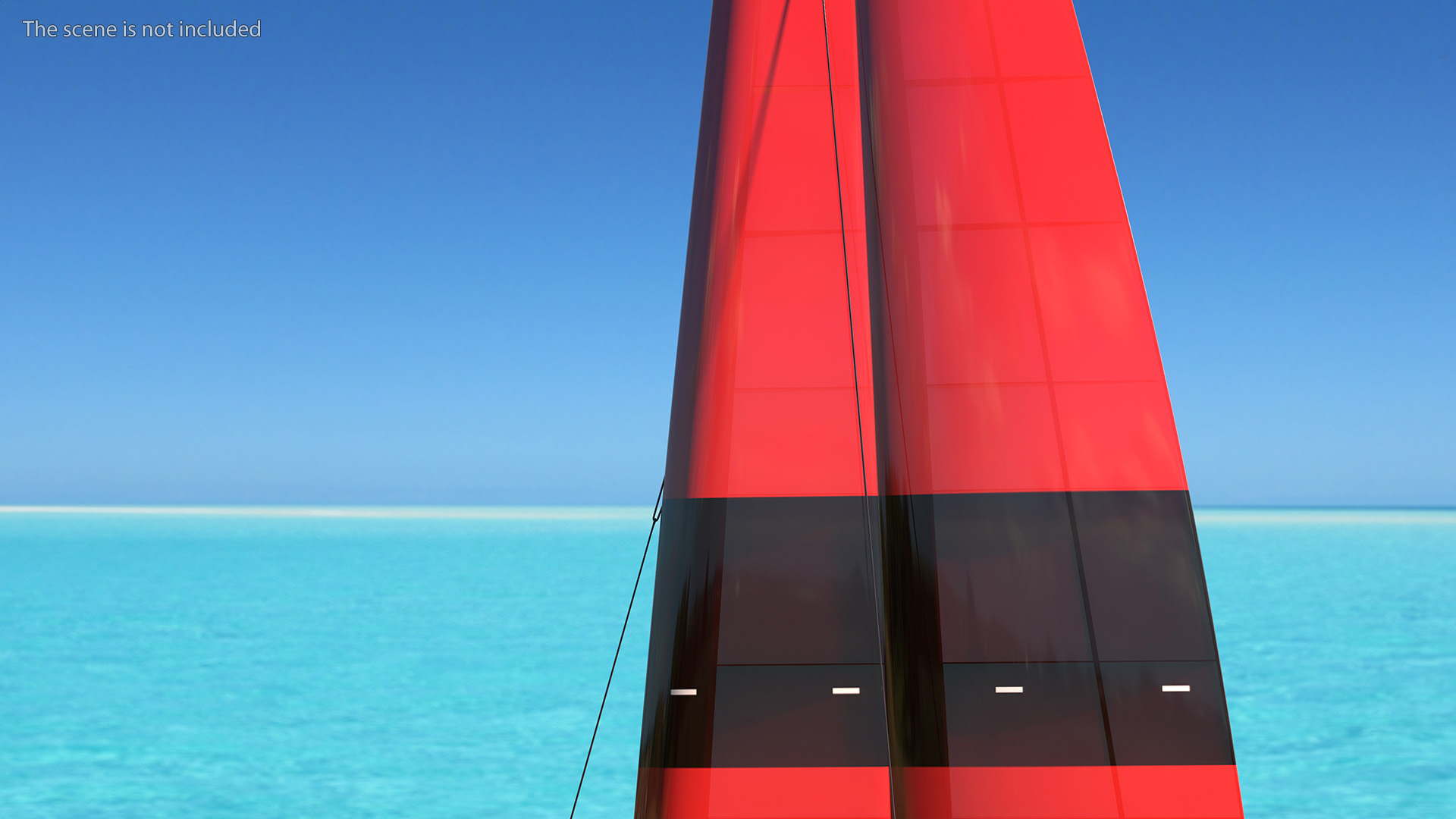 Sail Race Yacht Red 3D model