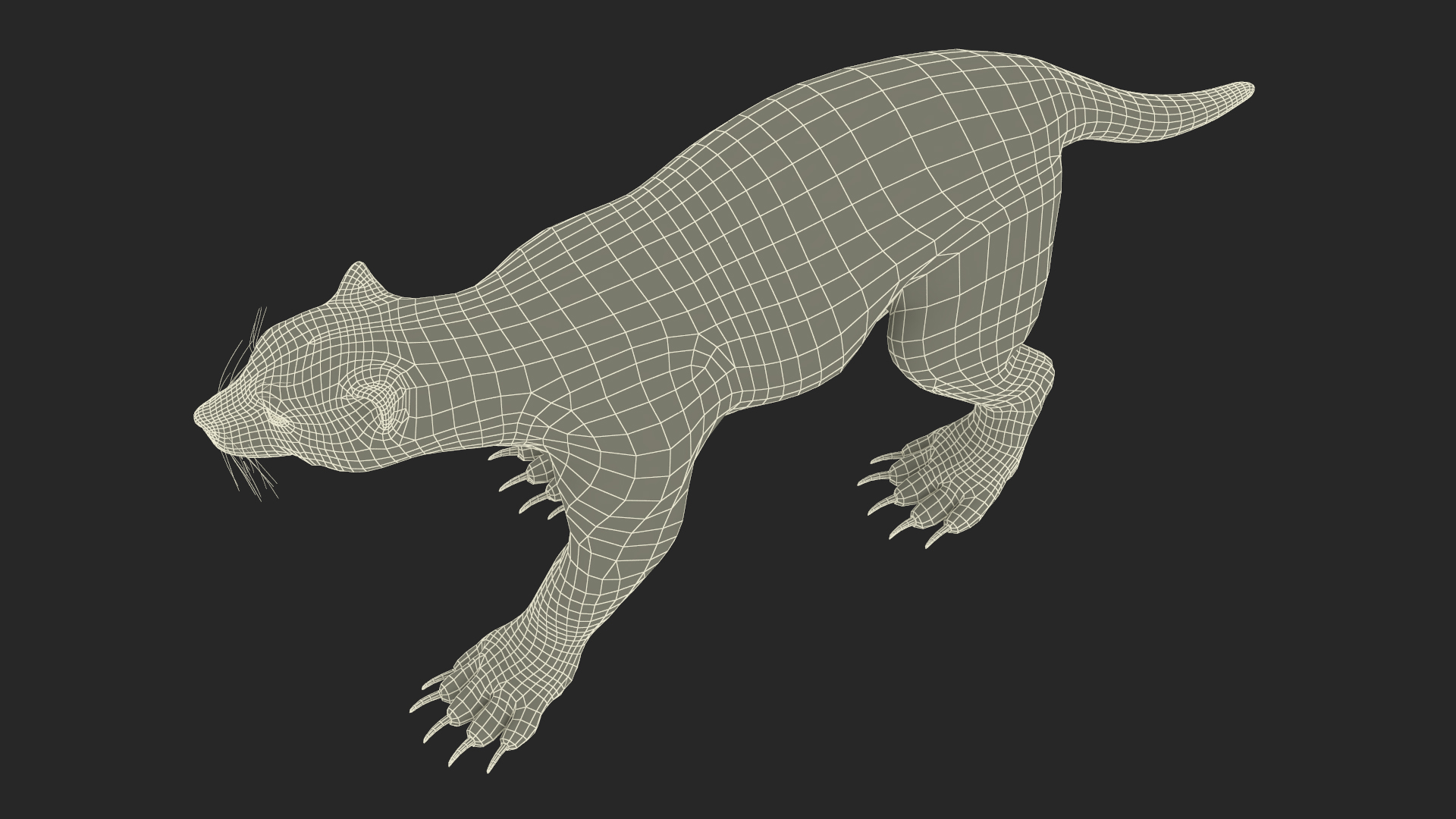3D Wolverine Dark Color Walking Pose model
