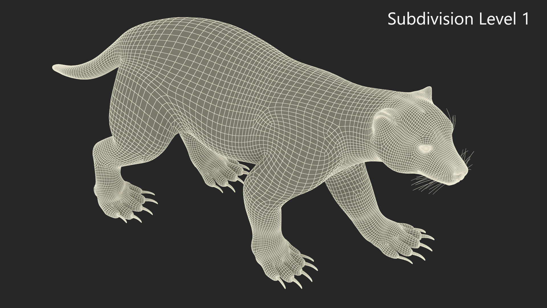 3D Wolverine Dark Color Walking Pose model
