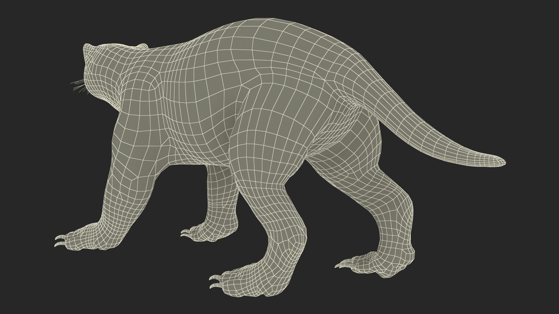 3D Wolverine Dark Color Walking Pose model