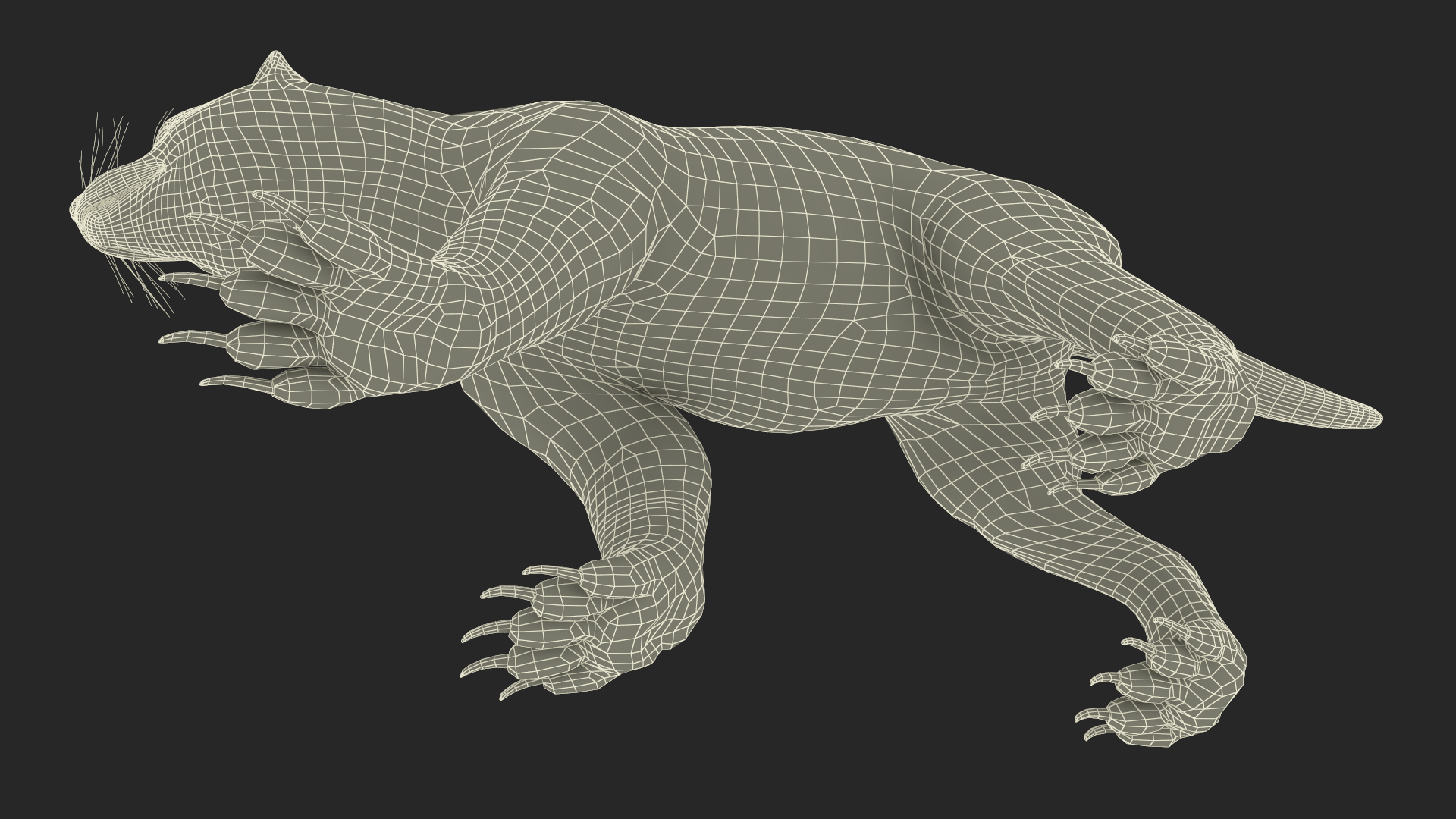 3D Wolverine Dark Color Walking Pose model