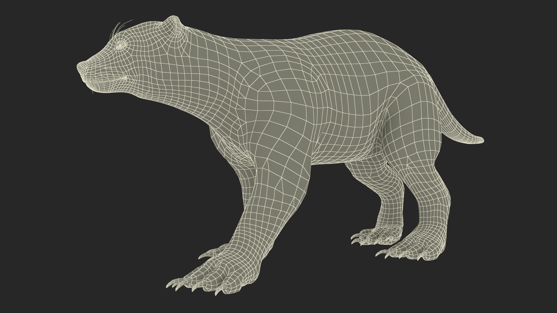 3D Wolverine Dark Color Walking Pose model
