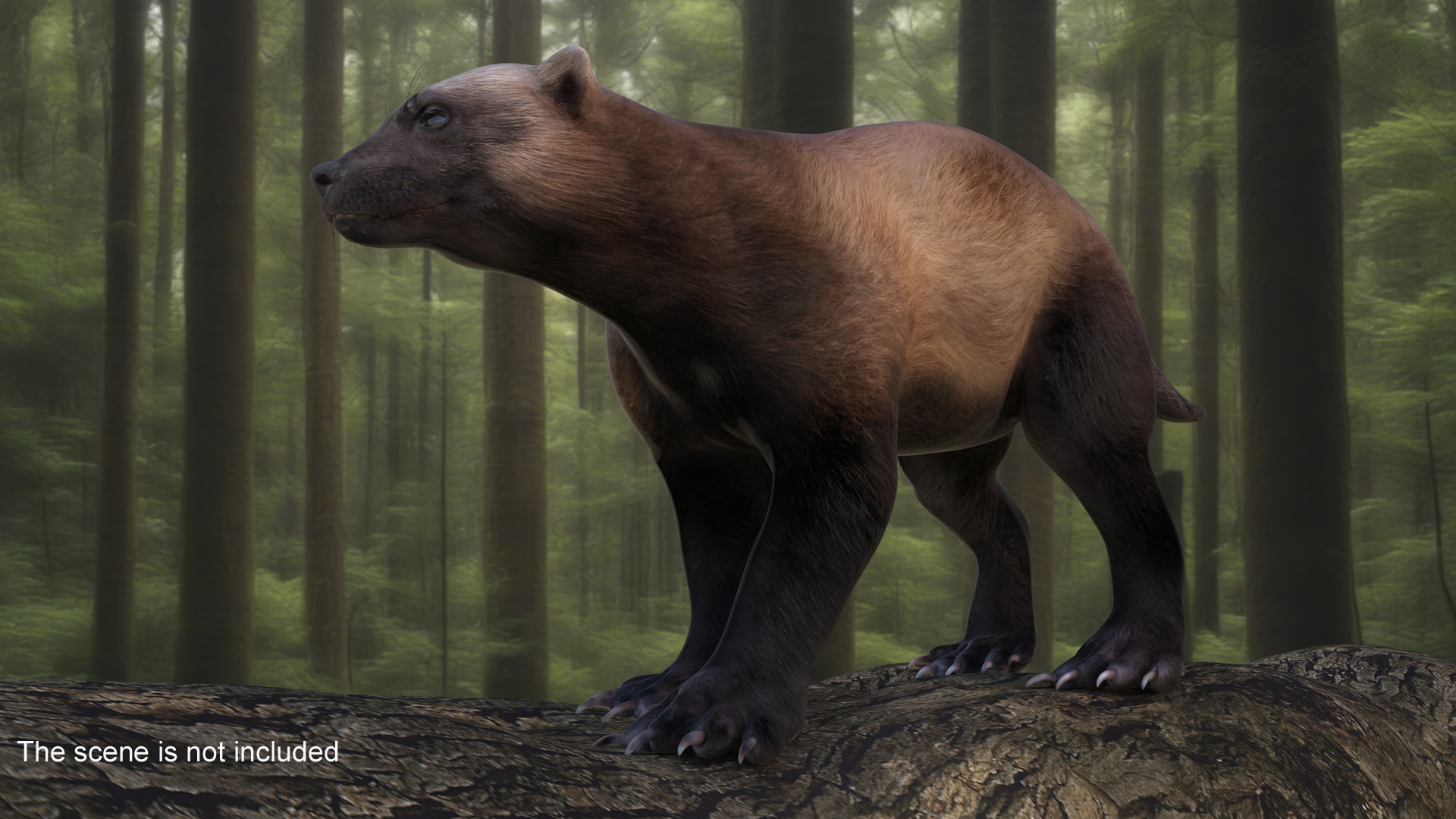 3D Wolverine Dark Color Walking Pose model