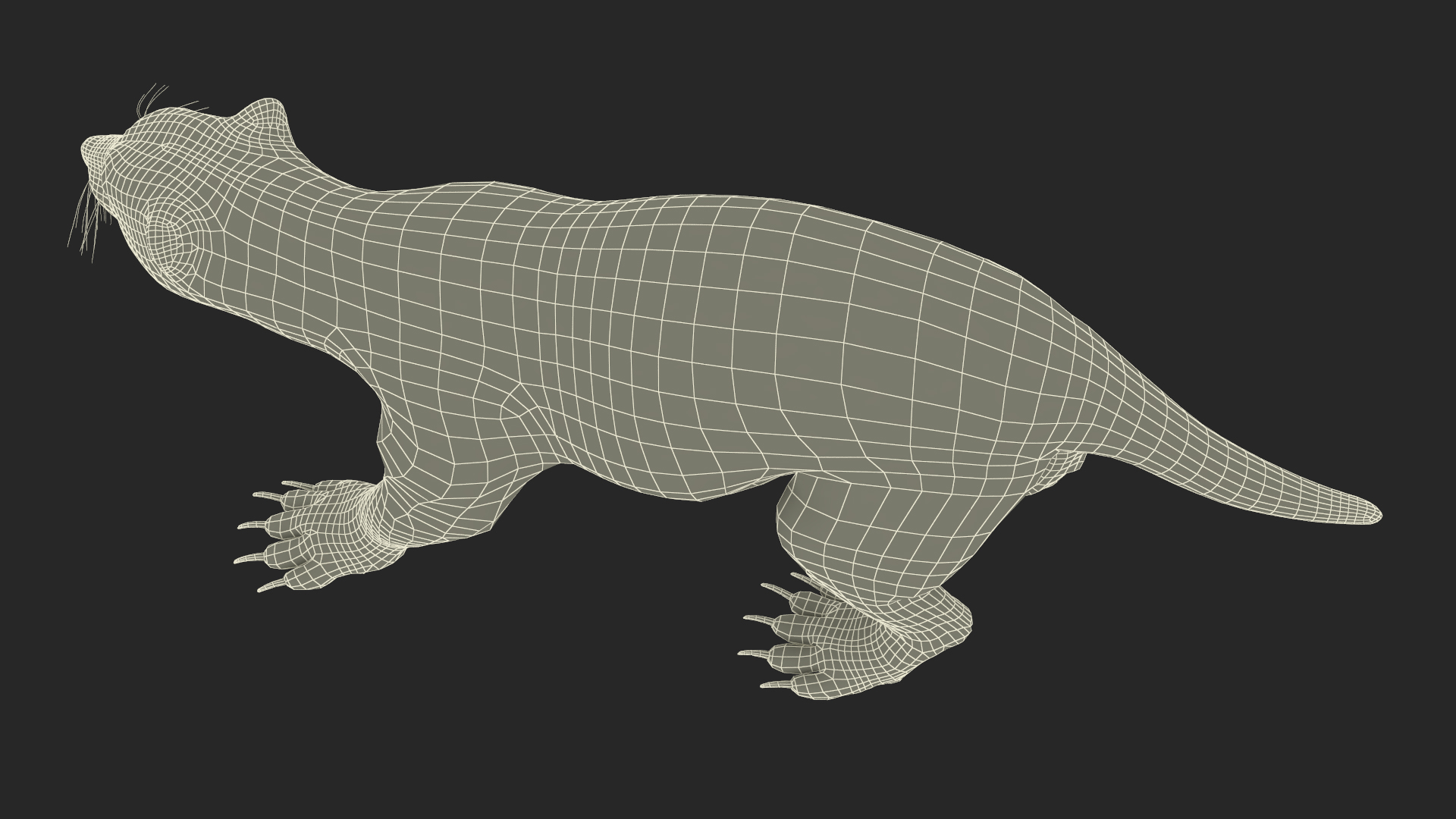 3D Wolverine Dark Color Walking Pose model
