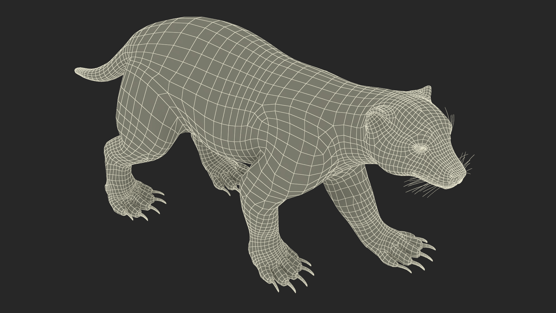 3D Wolverine Dark Color Walking Pose model