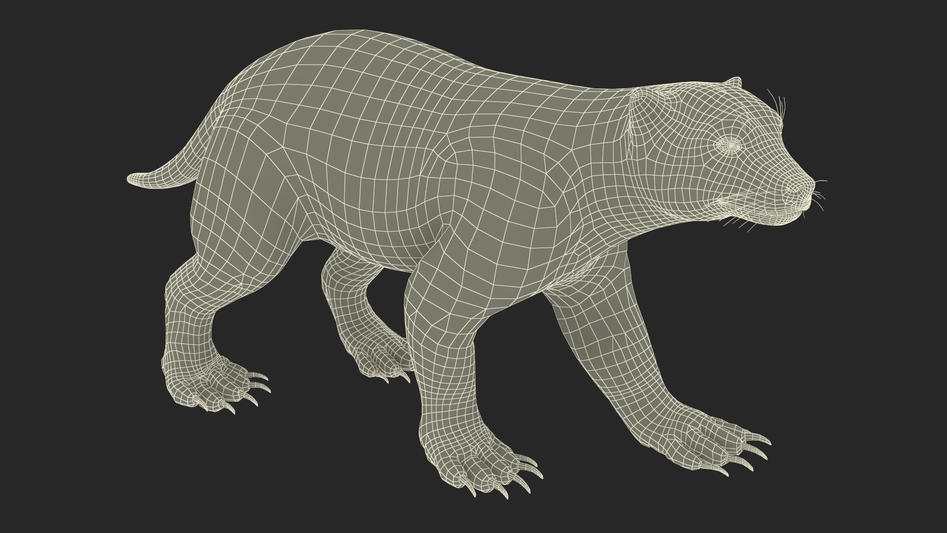3D Wolverine Dark Color Walking Pose model
