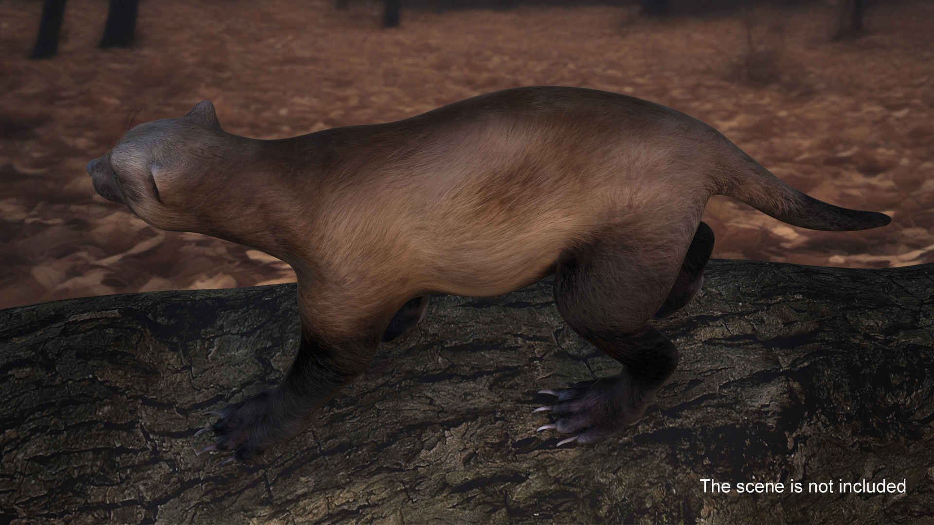3D Wolverine Dark Color Walking Pose model