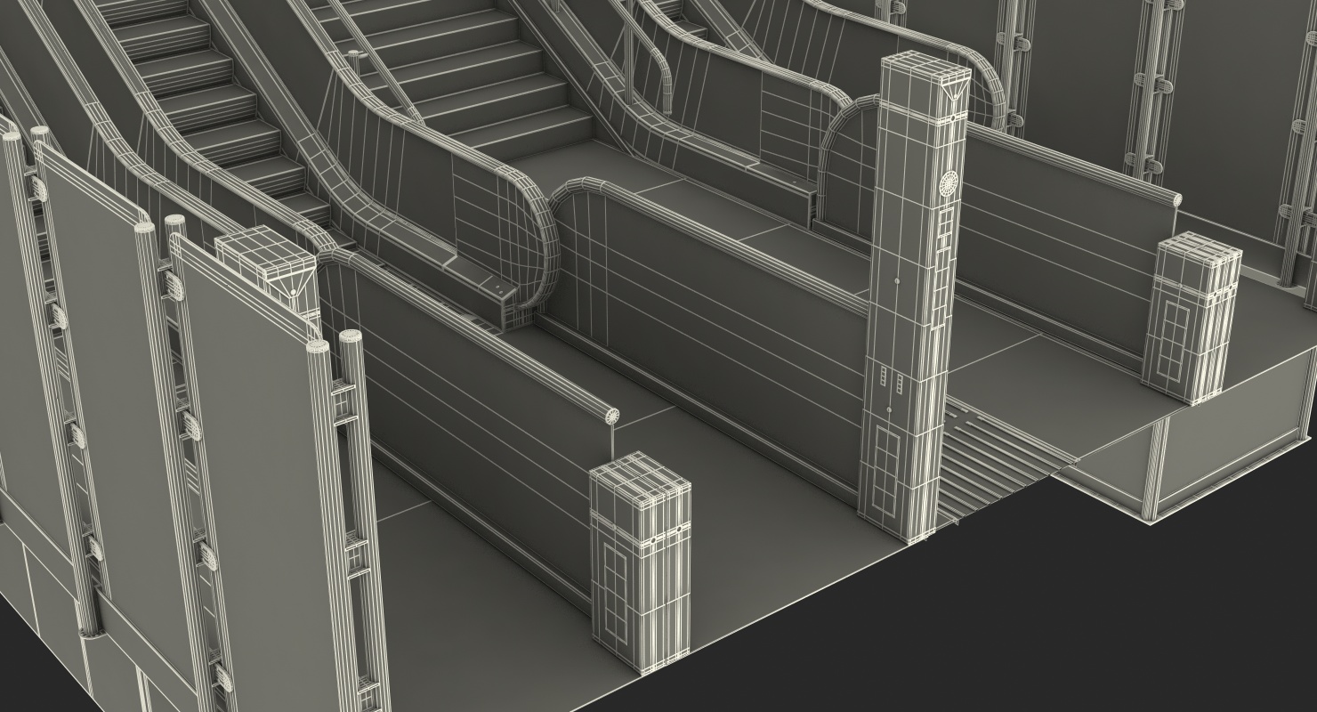 3D Wilhelminaplein Metro Station Entrance model
