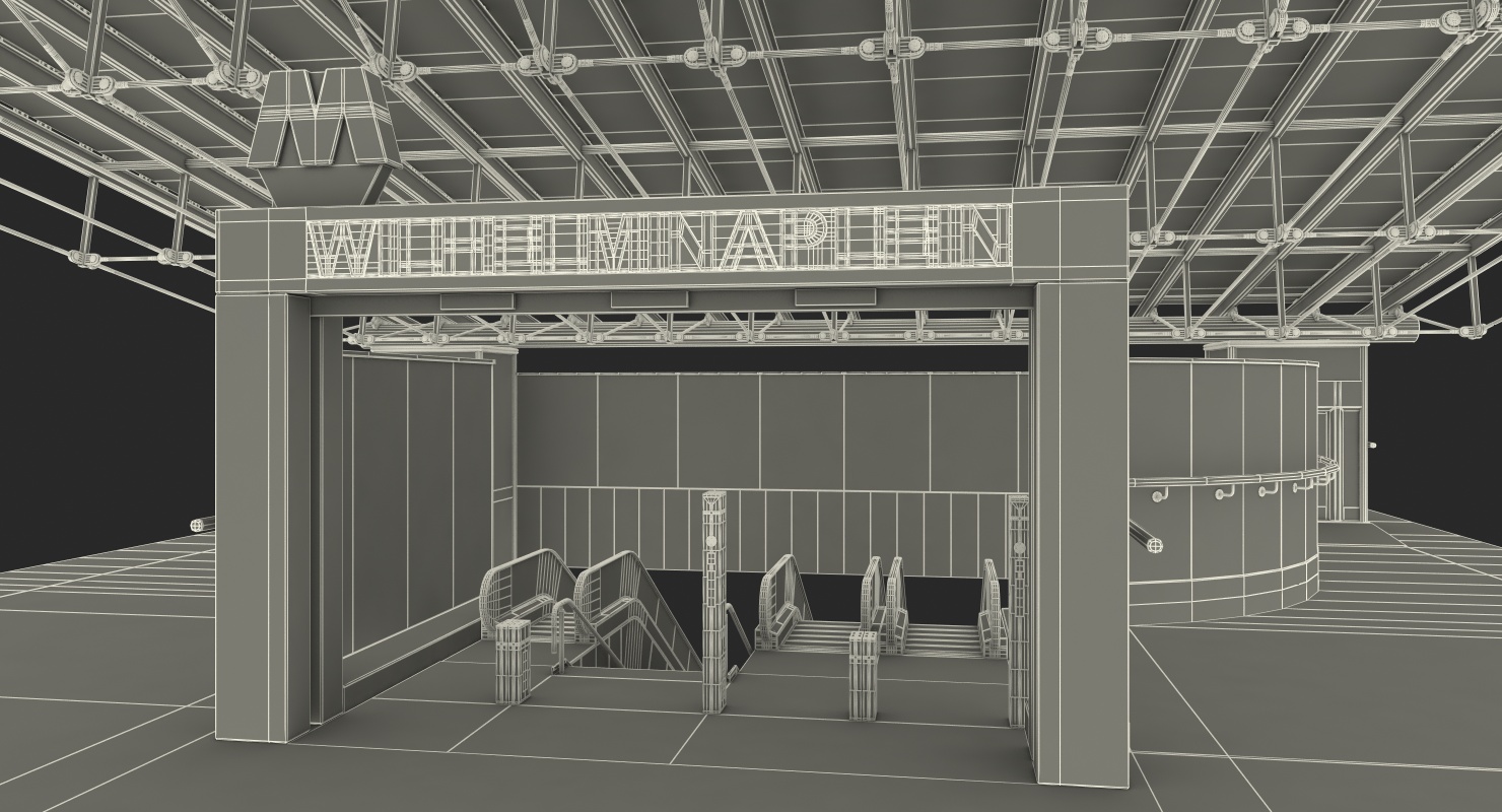 3D Wilhelminaplein Metro Station Entrance model