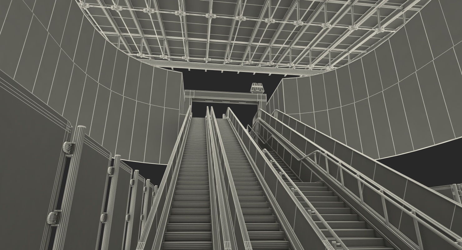 3D Wilhelminaplein Metro Station Entrance model