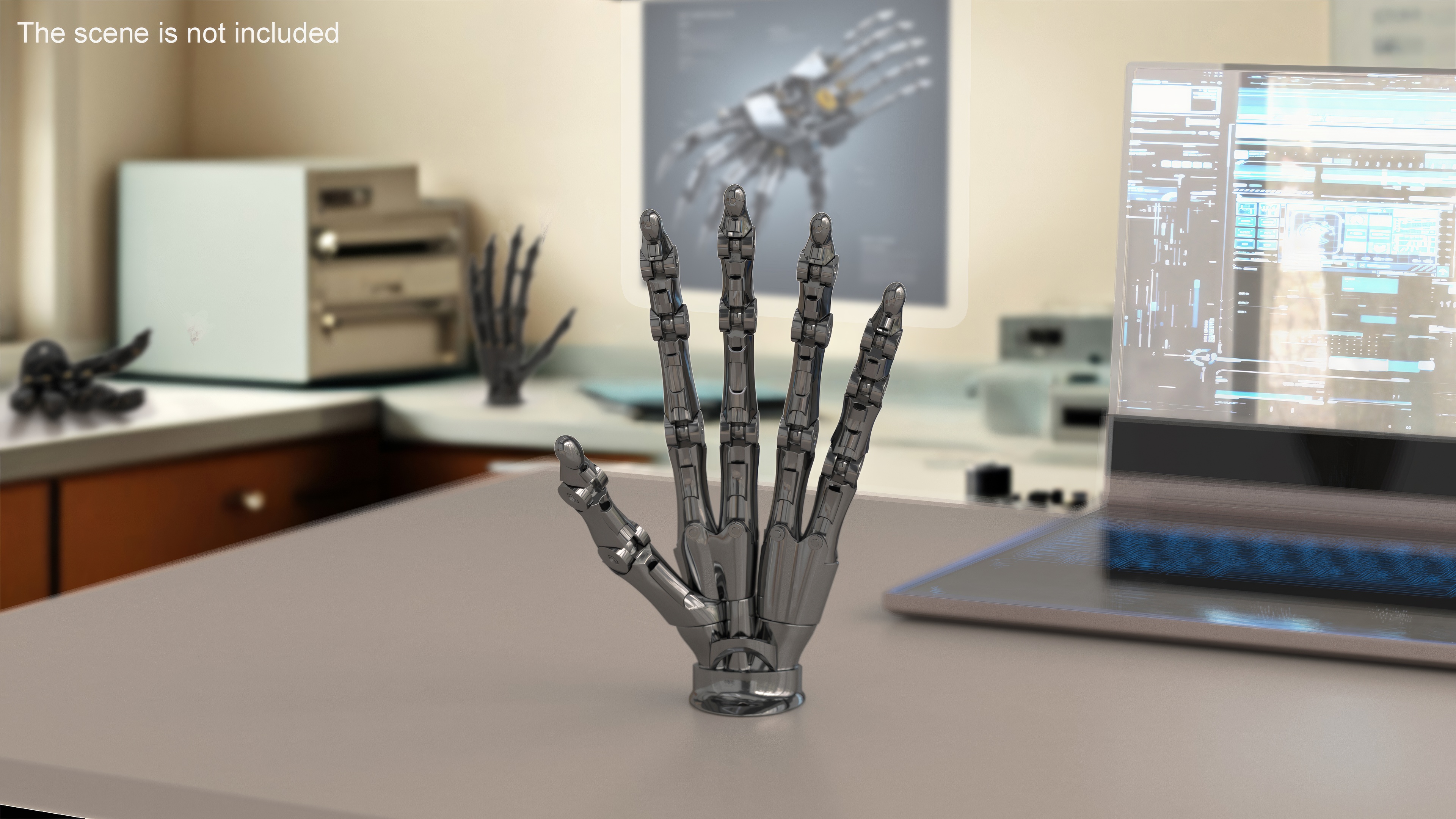 3D Robotic Arm Silver model