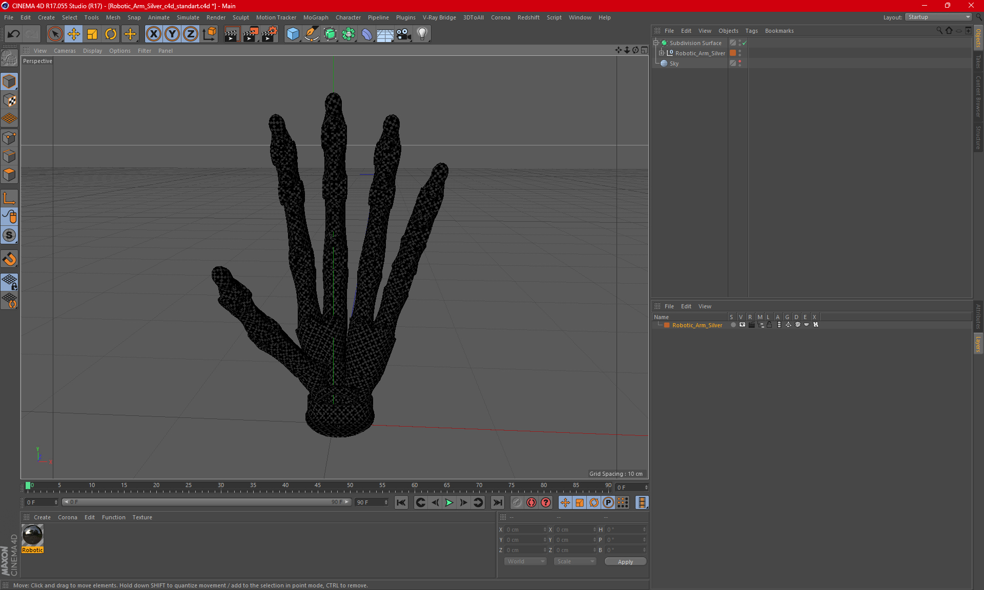 3D Robotic Arm Silver model