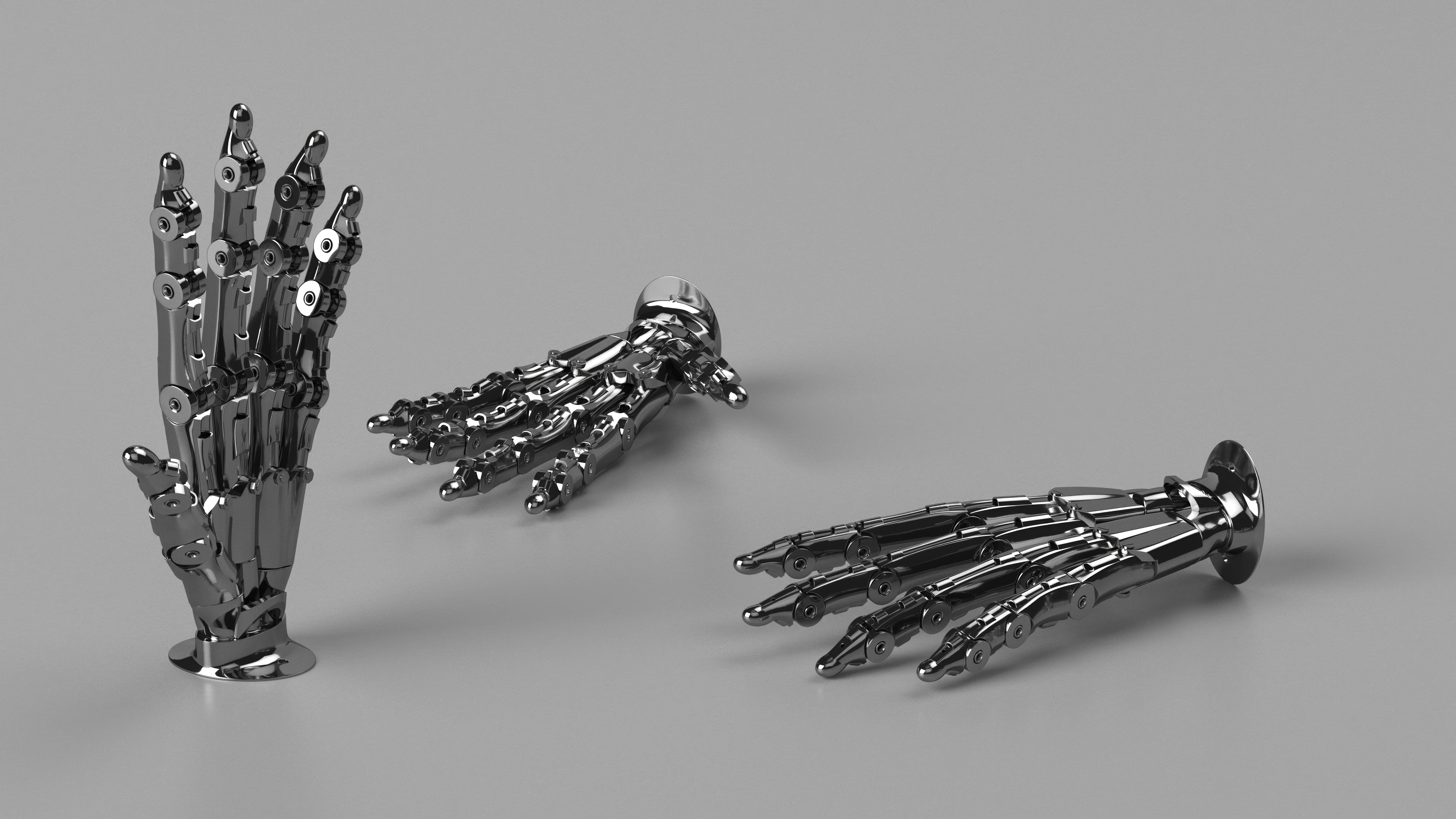 3D Robotic Arm Silver model