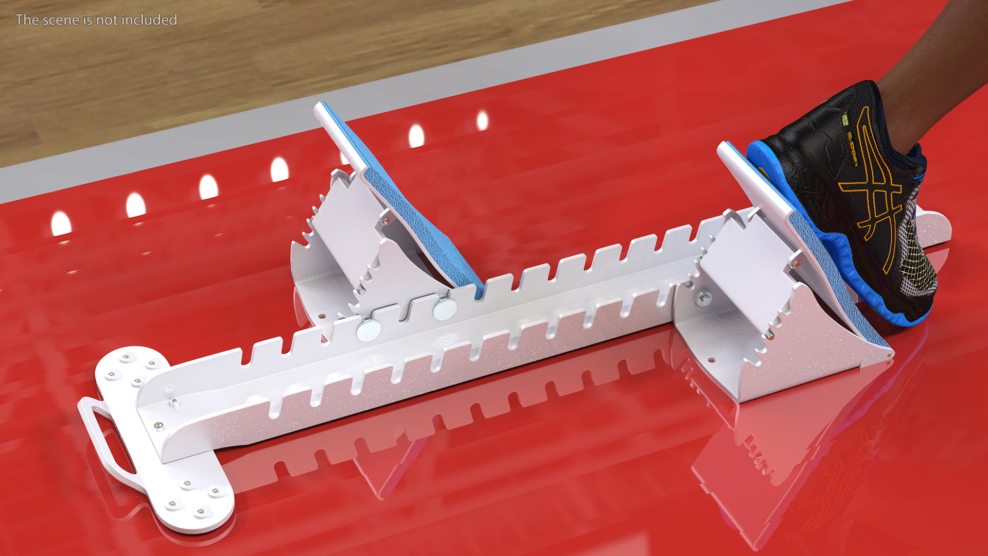 3D Light Skin Black Sportsmen with Starting Block Rigged model