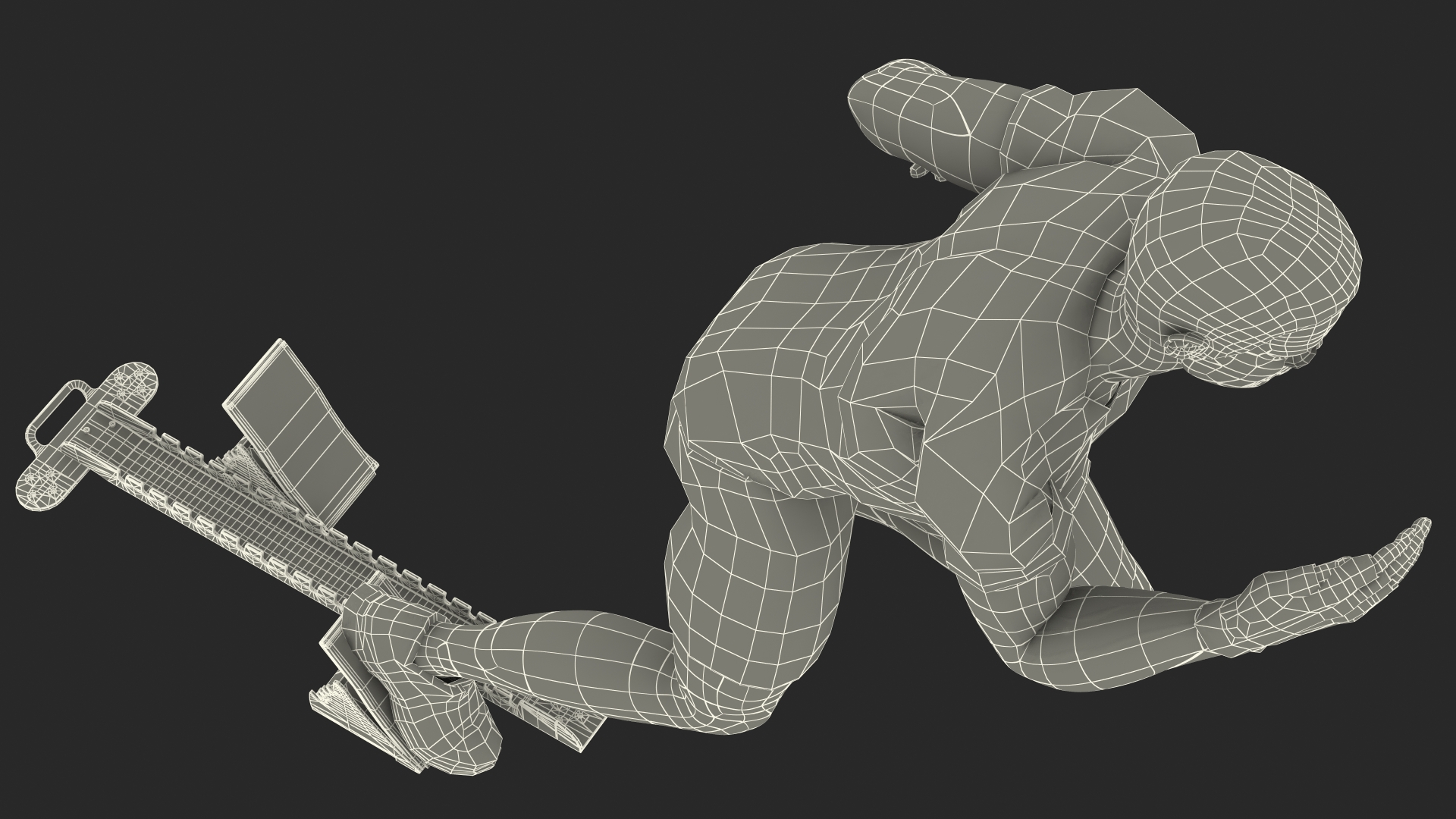 3D Light Skin Black Sportsmen with Starting Block Rigged model