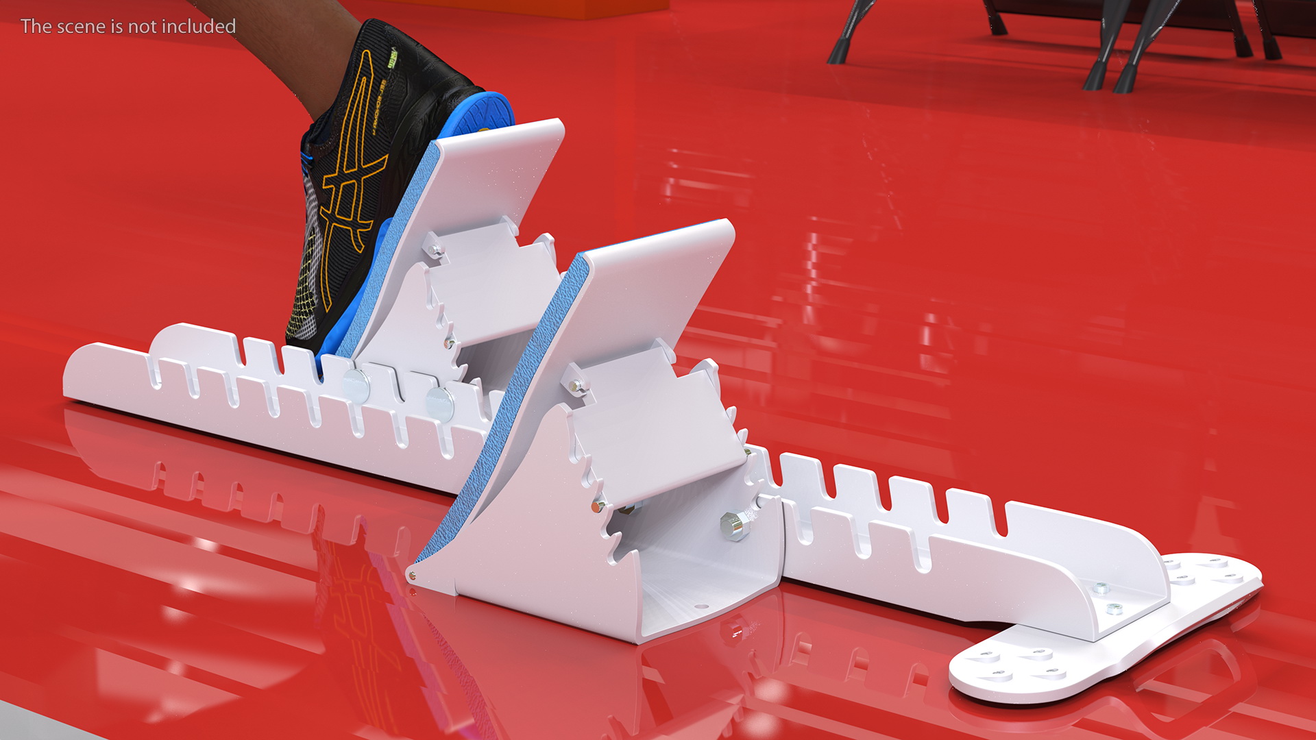 3D Light Skin Black Sportsmen with Starting Block Rigged model