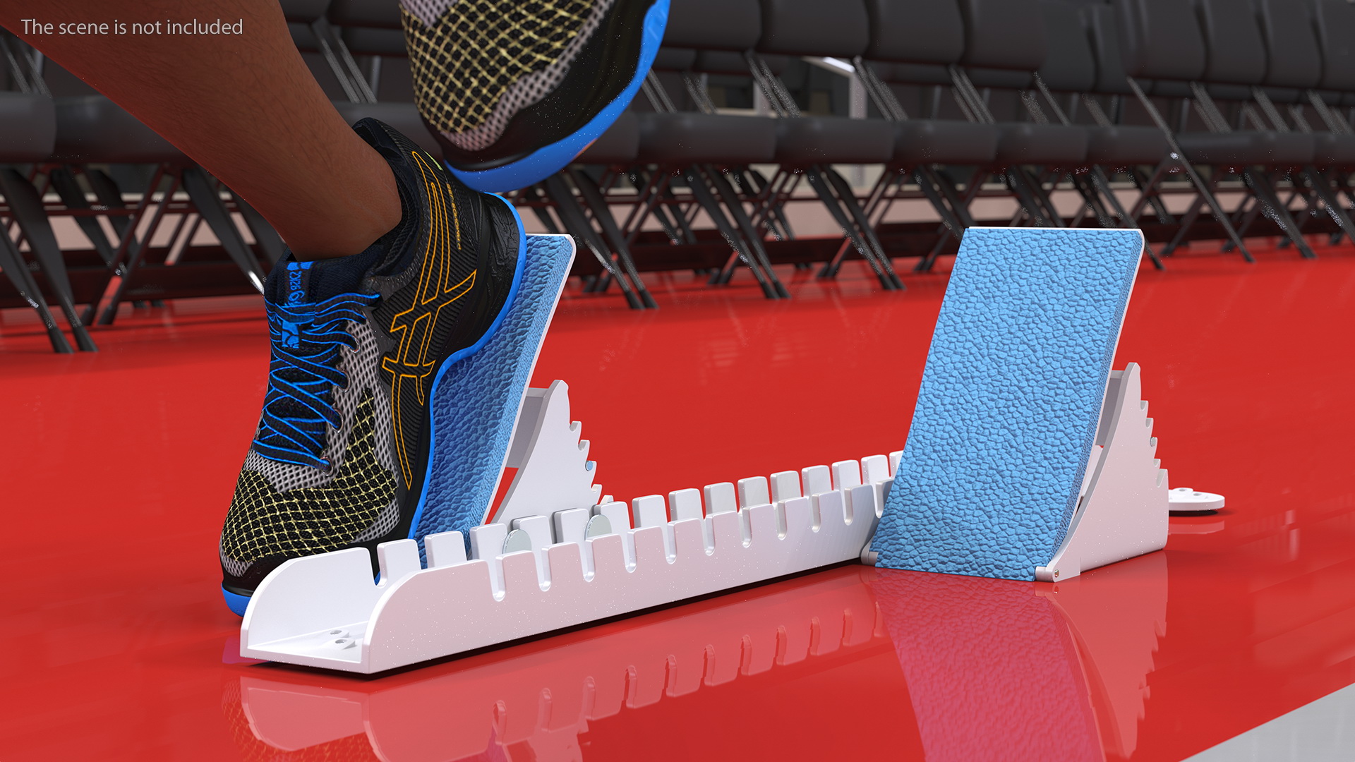 3D Light Skin Black Sportsmen with Starting Block Rigged model