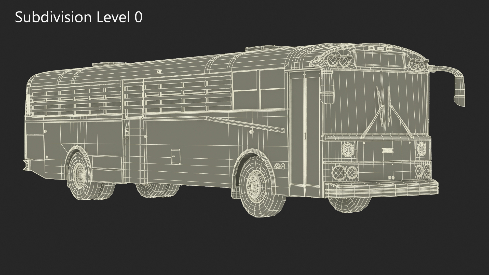 3D model Thomas Saf T Liner Prison Transport Bus Simple Interior