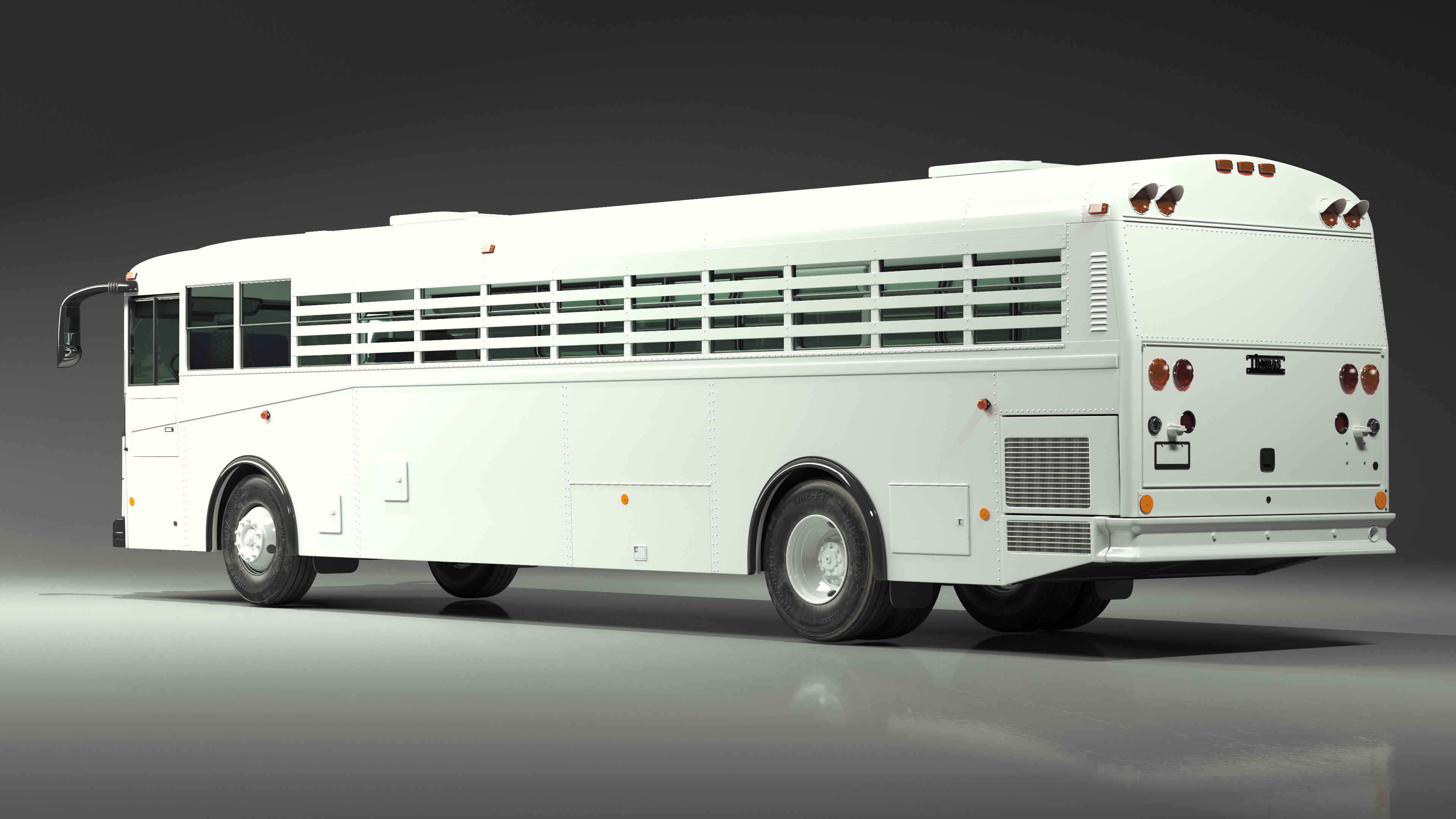 3D model Thomas Saf T Liner Prison Transport Bus Simple Interior