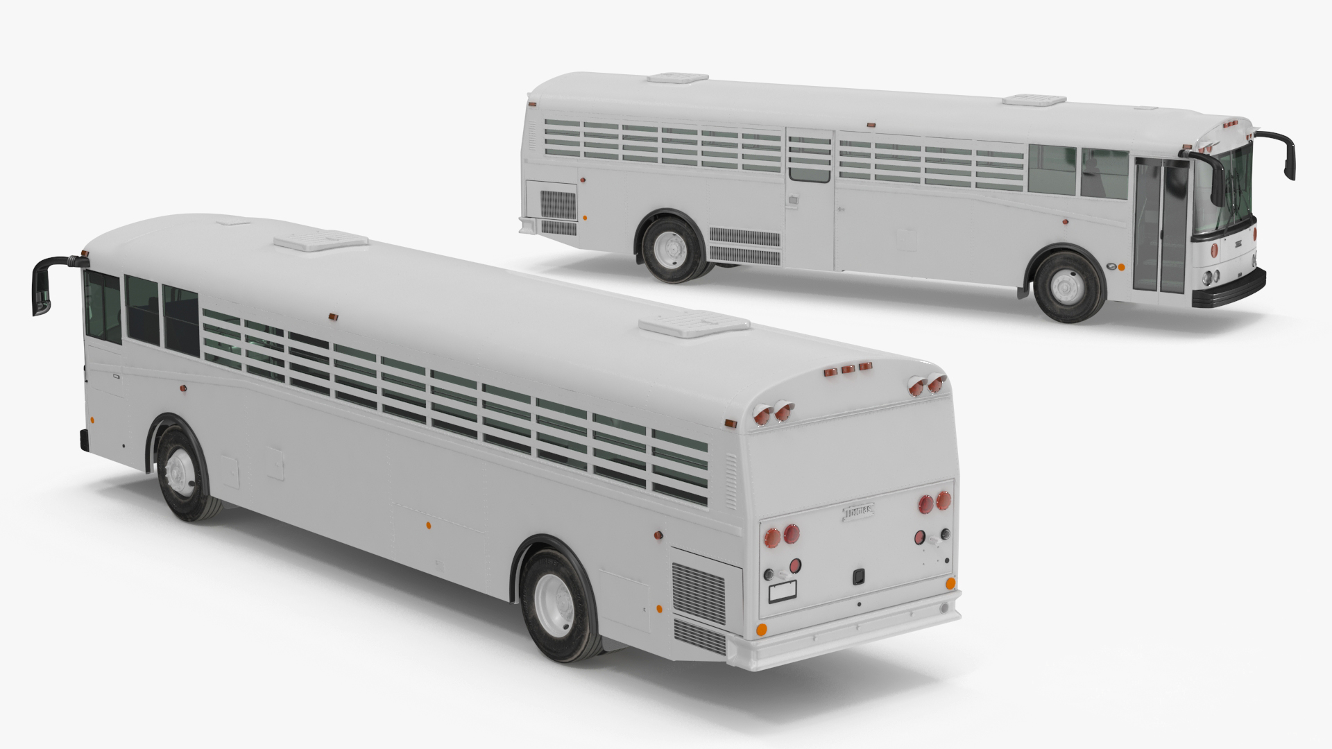 3D model Thomas Saf T Liner Prison Transport Bus Simple Interior
