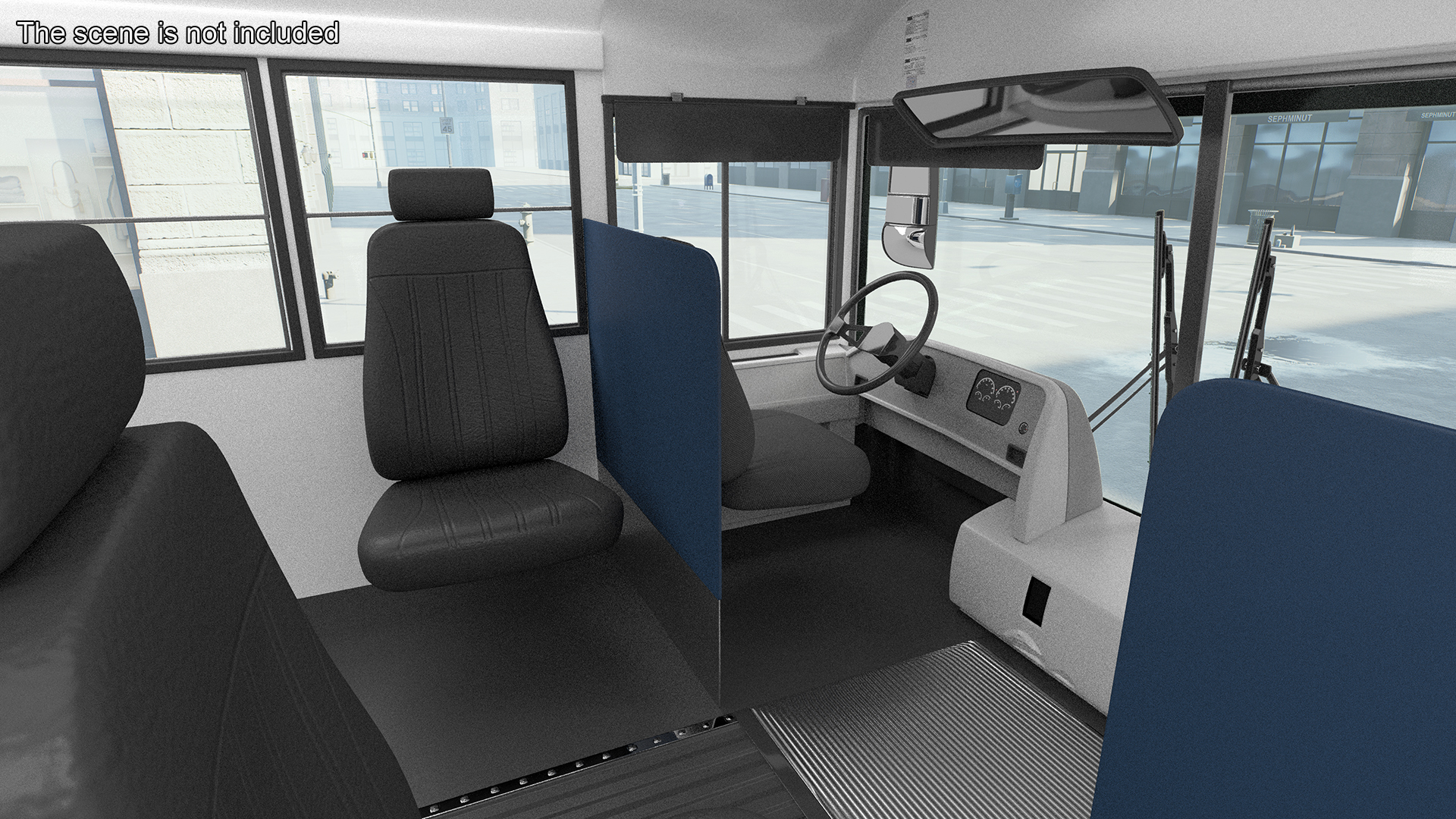 3D model Thomas Saf T Liner Prison Transport Bus Simple Interior