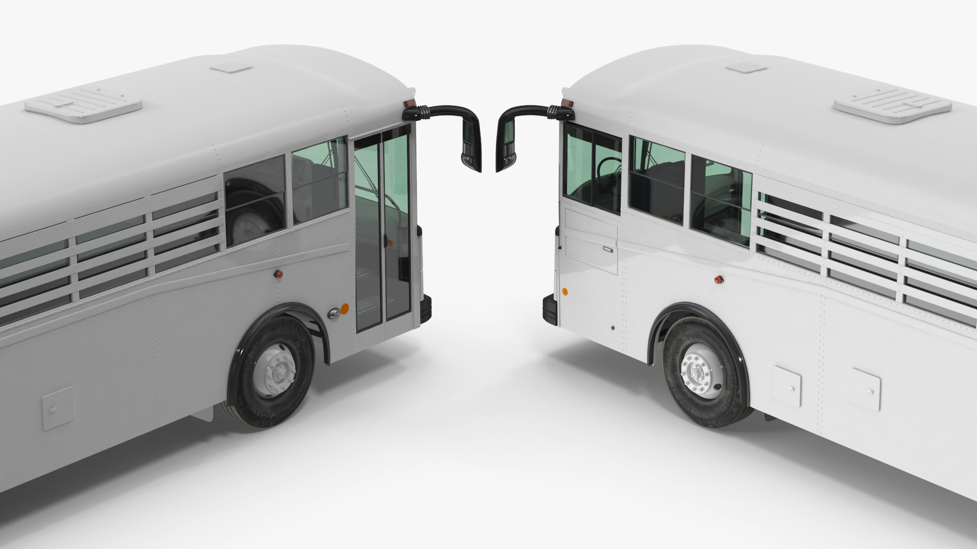 3D model Thomas Saf T Liner Prison Transport Bus Simple Interior