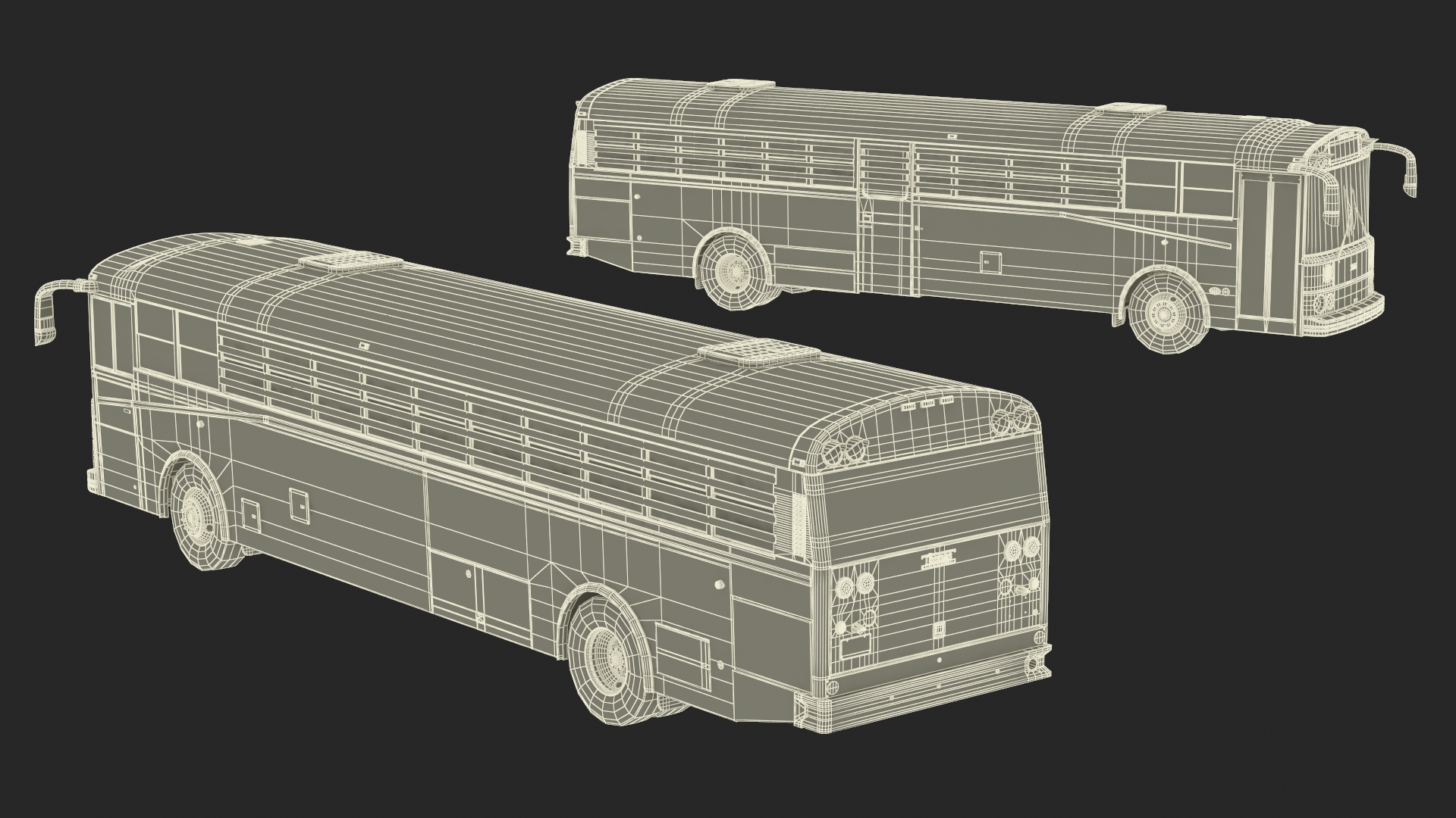 3D model Thomas Saf T Liner Prison Transport Bus Simple Interior