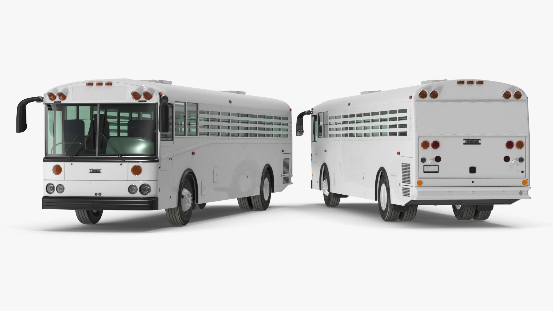 3D model Thomas Saf T Liner Prison Transport Bus Simple Interior