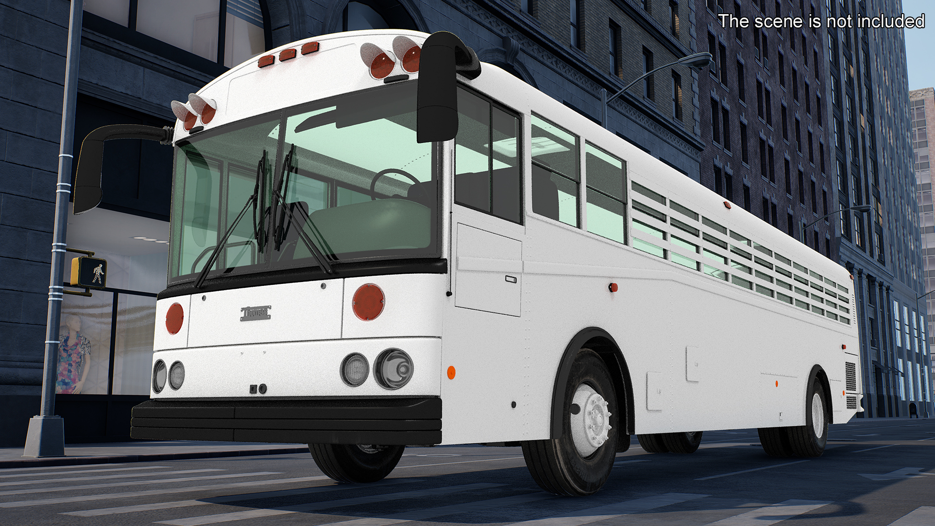 3D model Thomas Saf T Liner Prison Transport Bus Simple Interior