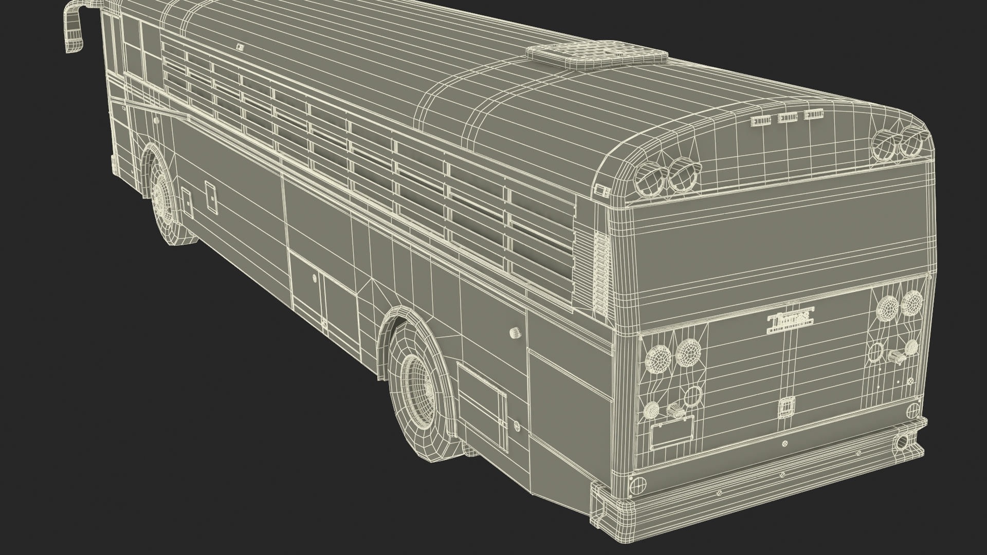 3D model Thomas Saf T Liner Prison Transport Bus Simple Interior