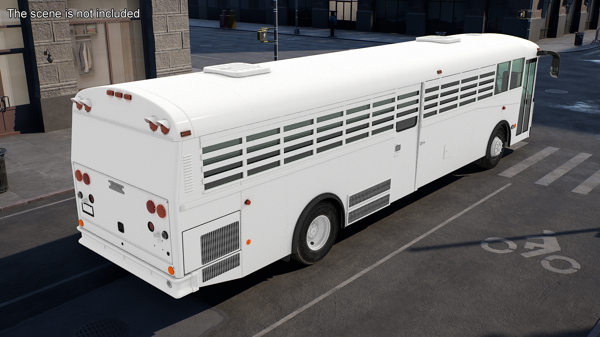 3D model Thomas Saf T Liner Prison Transport Bus Simple Interior