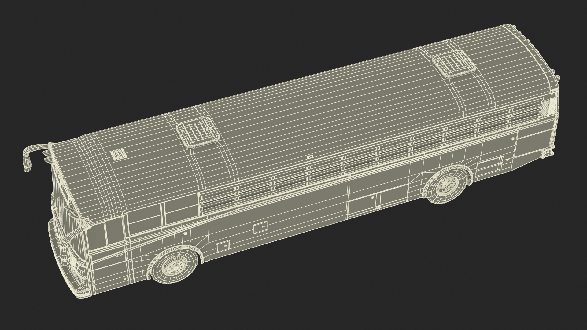 3D model Thomas Saf T Liner Prison Transport Bus Simple Interior