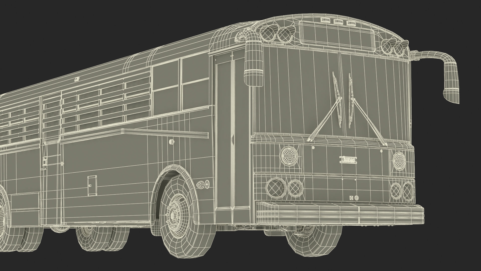 3D model Thomas Saf T Liner Prison Transport Bus Simple Interior