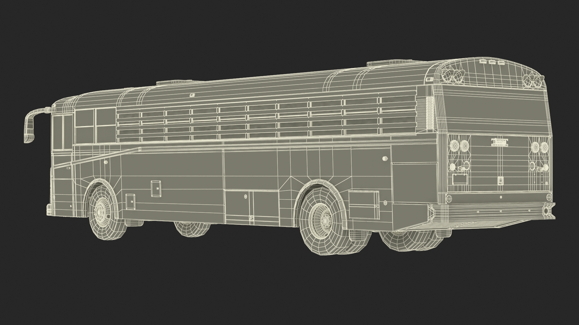 3D model Thomas Saf T Liner Prison Transport Bus Simple Interior