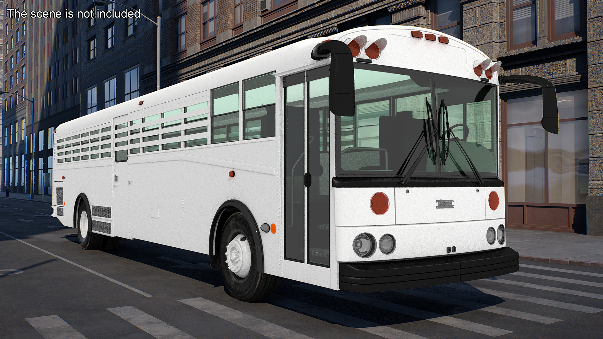 3D model Thomas Saf T Liner Prison Transport Bus Simple Interior