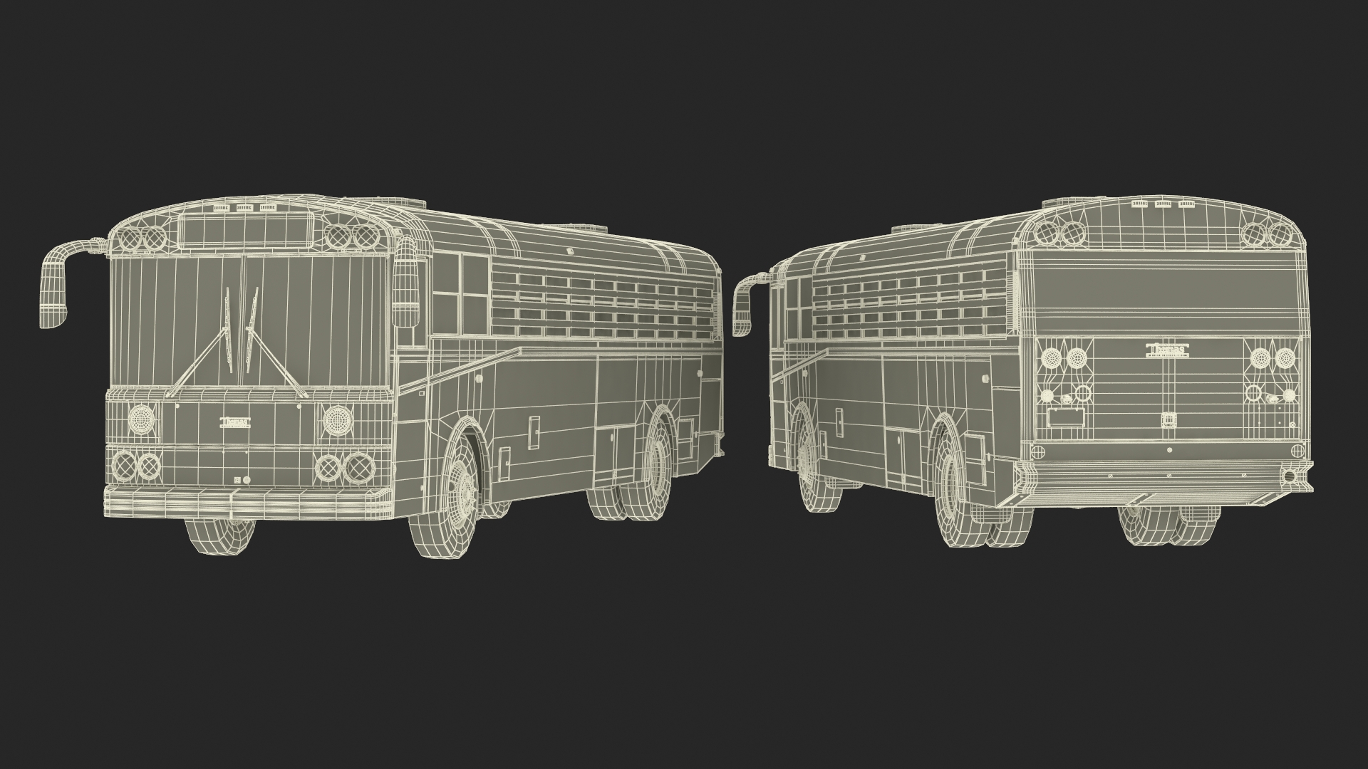 3D model Thomas Saf T Liner Prison Transport Bus Simple Interior