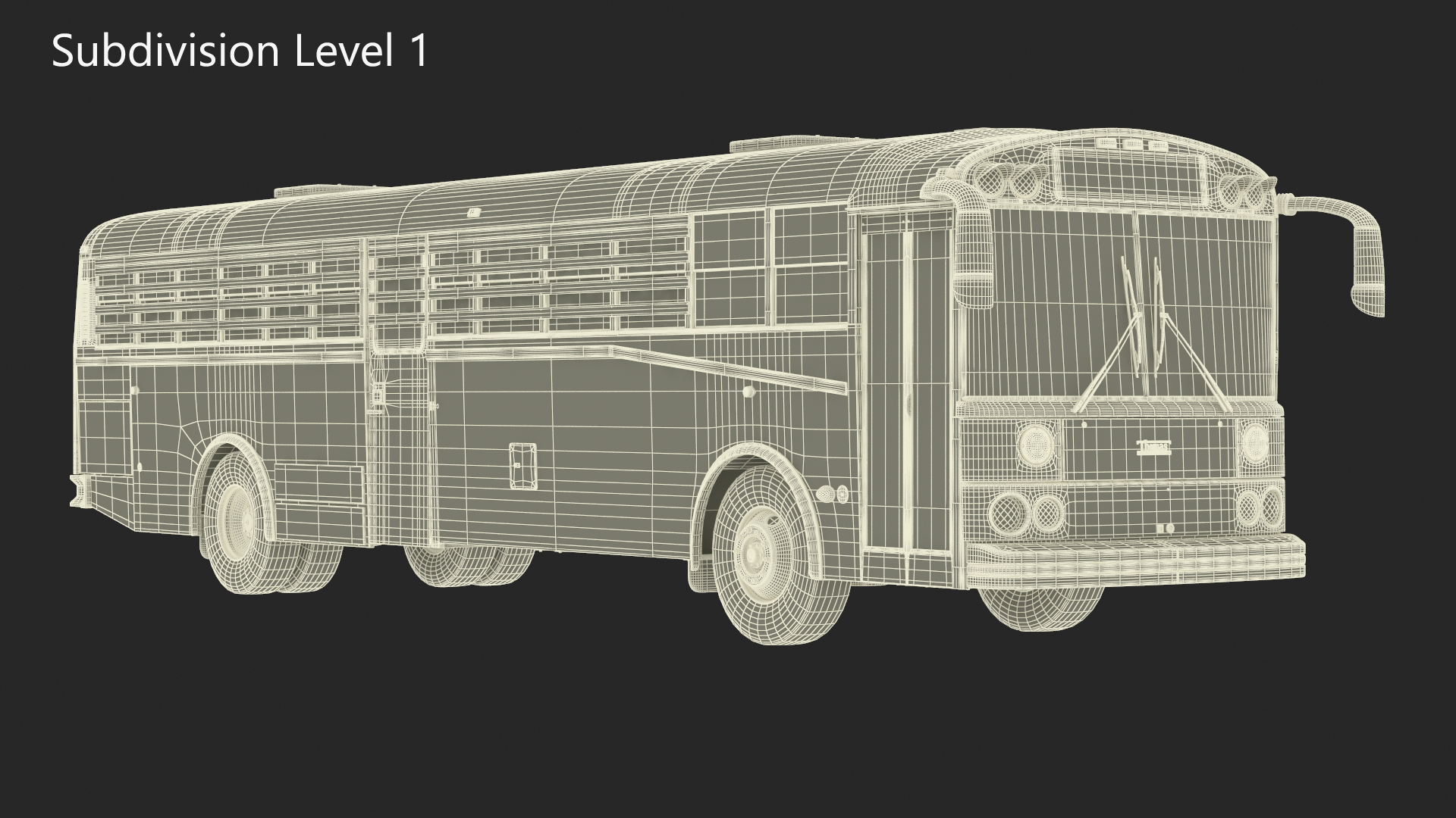3D model Thomas Saf T Liner Prison Transport Bus Simple Interior